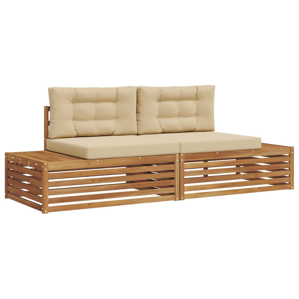 vidaXL Zestaw sof na zewnątrz Naturalny i Beżowy 203,5 x 83 x 73 cm