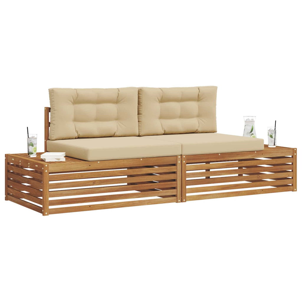 vidaXL Zestaw sof na zewnątrz Naturalny i Beżowy 203,5 x 83 x 73 cm