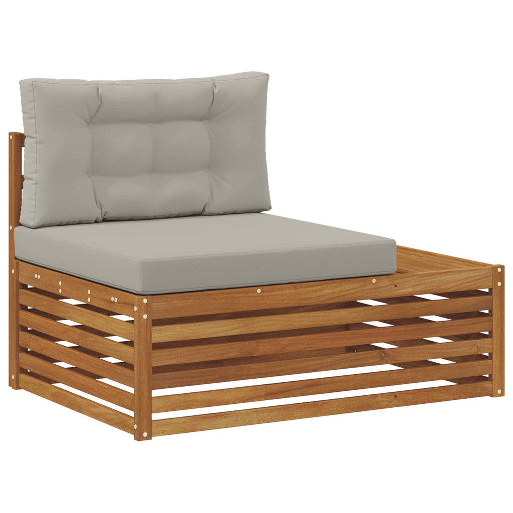 vidaXL Zestaw sof na zewnątrz 7 Sztuka Naturalny i Jasny Szary