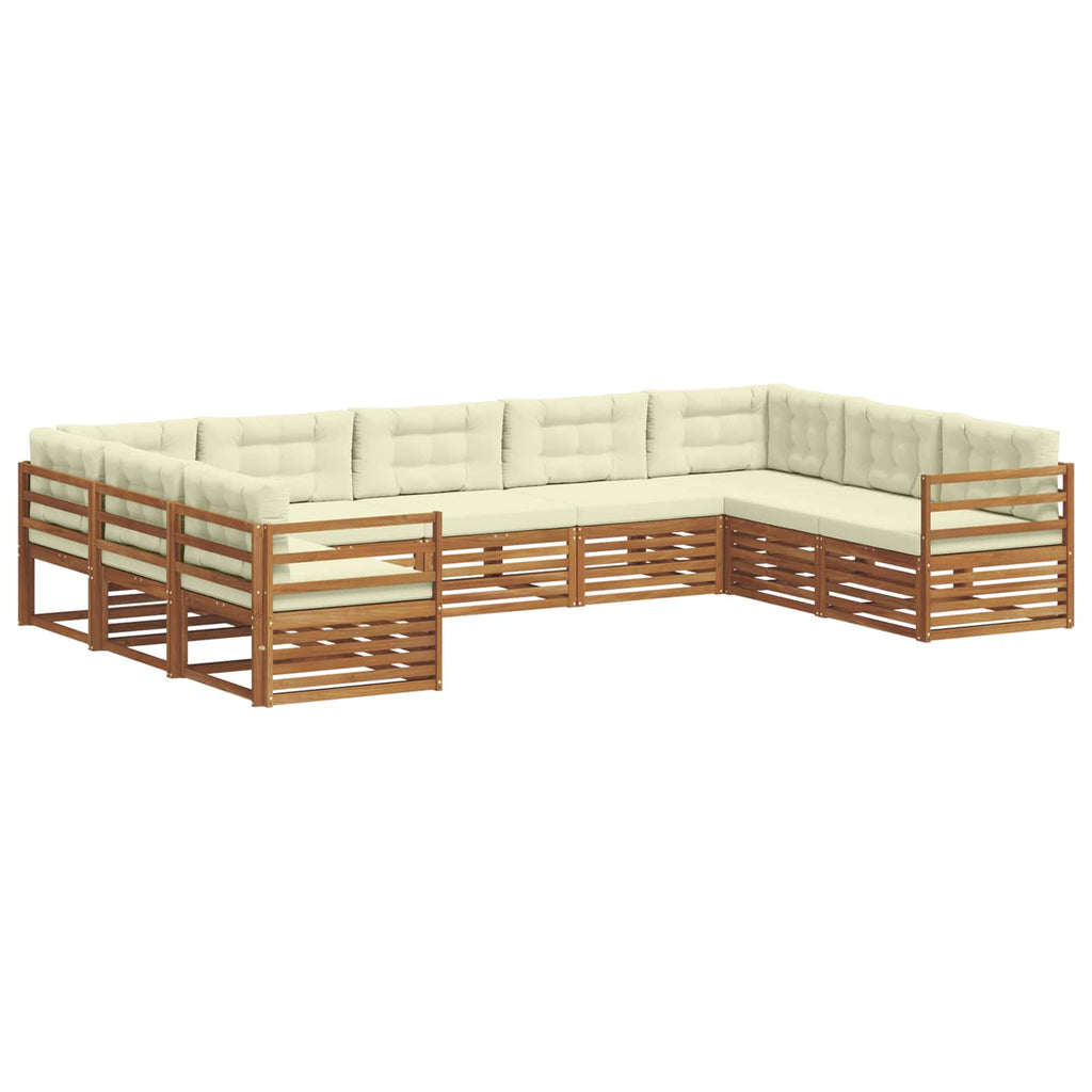 vidaXL Zestaw sof na zewnątrz z poduszką 9 pcs Naturalny i Kremowy