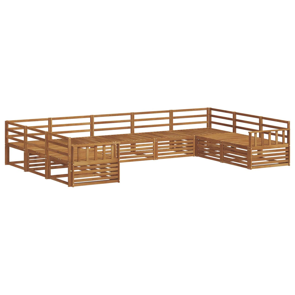 vidaXL Zestaw sof na zewnątrz 9 pcs Naturalny Lite Drewno Akacji