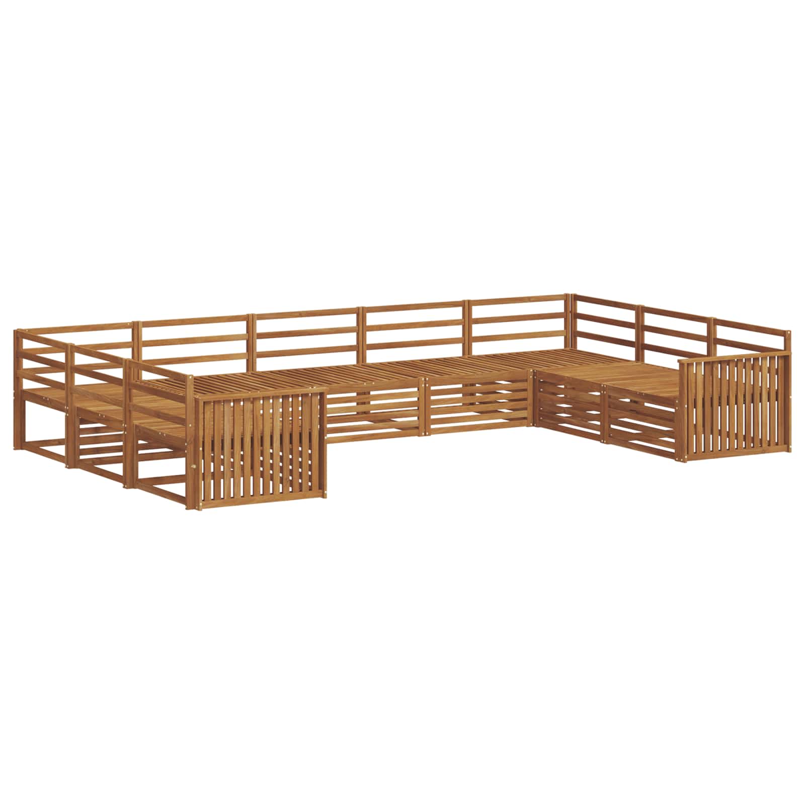 vidaXL Zestaw sof na zewnątrz 9 pcs Naturalny Lite Drewno Akacji