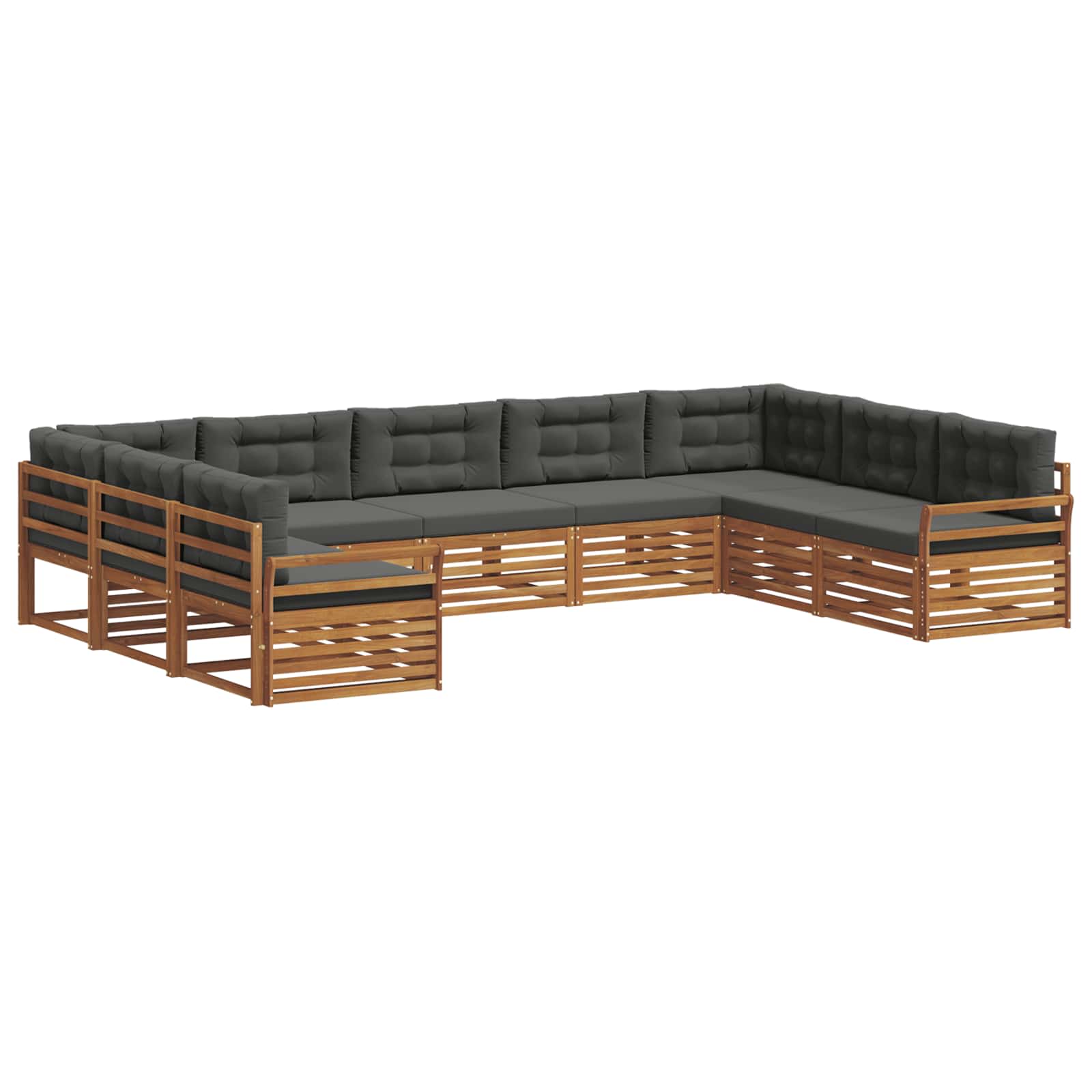 vidaXL Zestaw sof na zewnątrz z poduszką 9 pcs Naturalny i Antracytowy