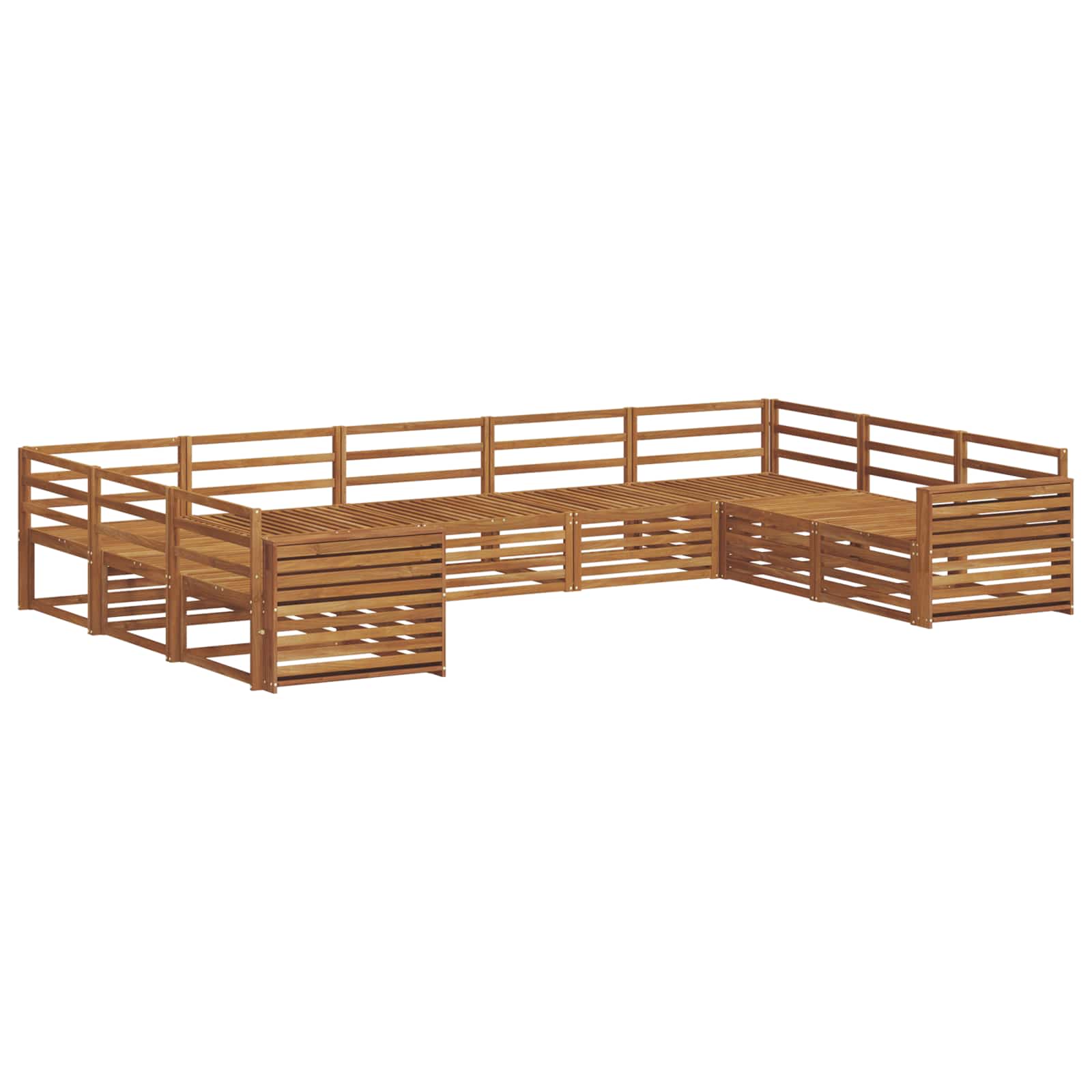 vidaXL Zestaw sof na zewnątrz 9 szt. Naturalny Lite Drewno Akacji