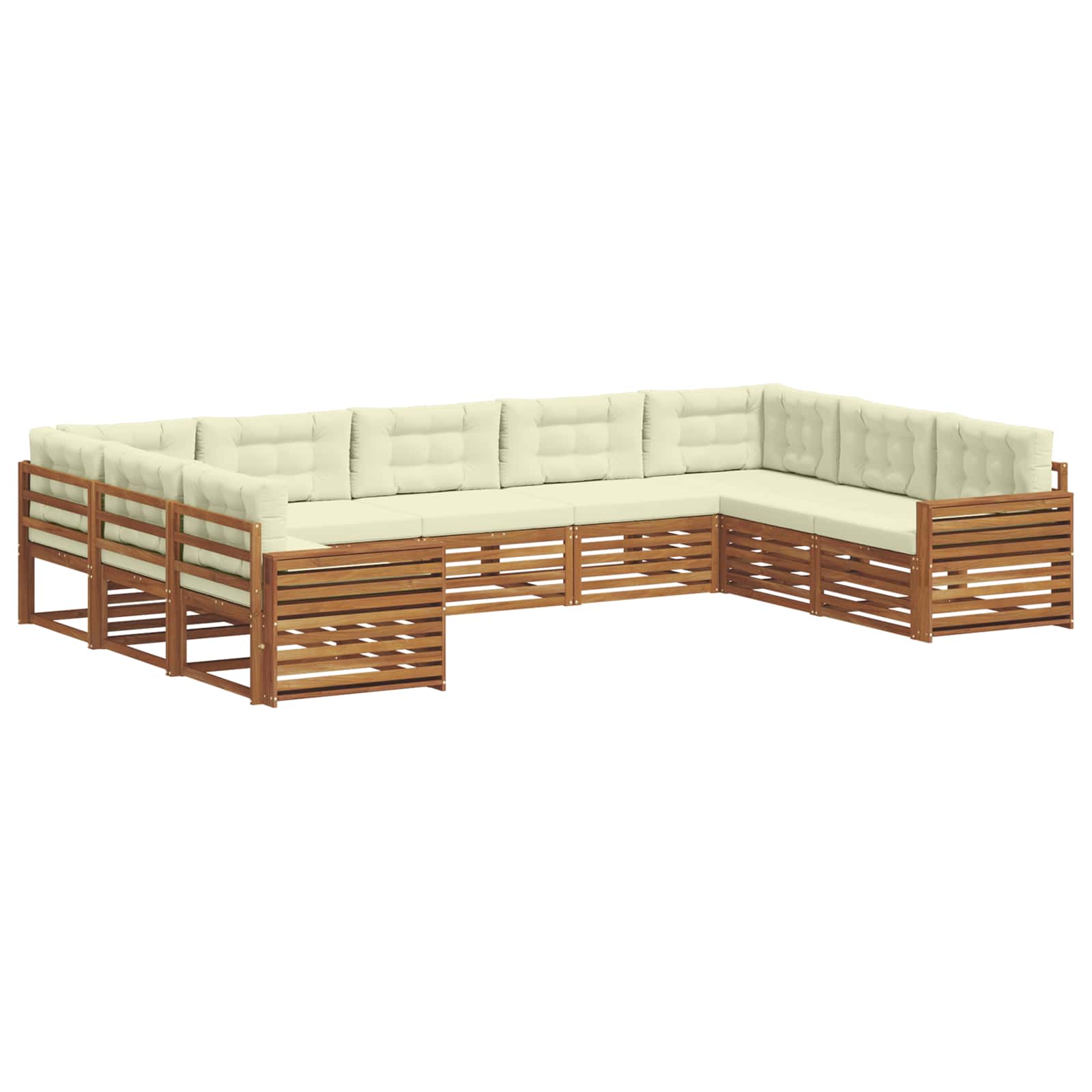 vidaXL Zestaw sof na zewnątrz z poduszką 9 pcs Naturalny i Kremowy
