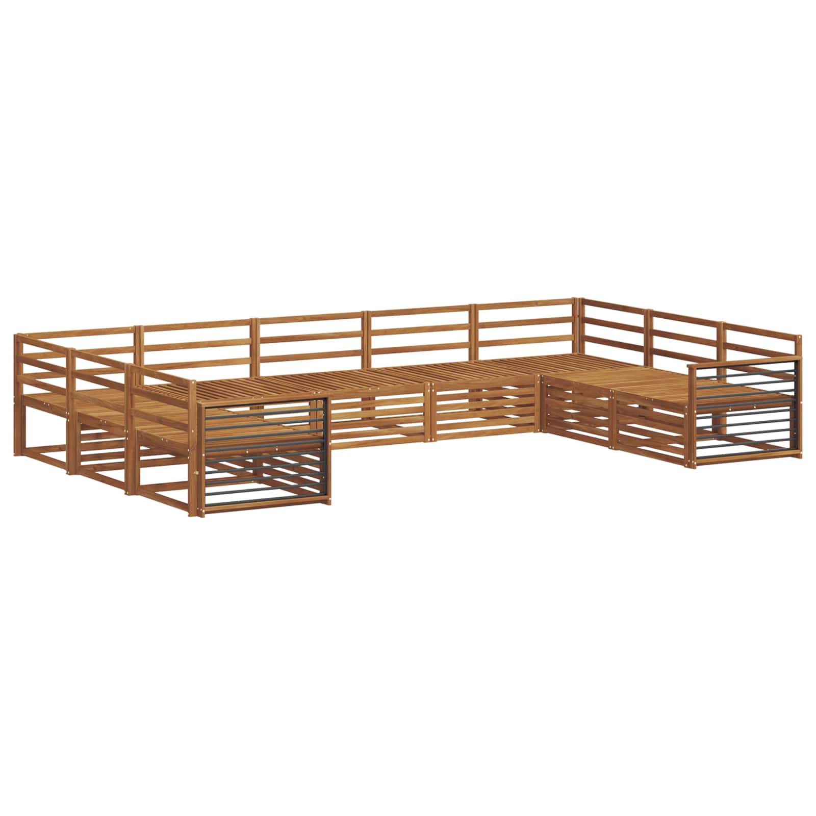 vidaXL Zestawy sof 9 pcs Naturalny Lite Drewno Akacji