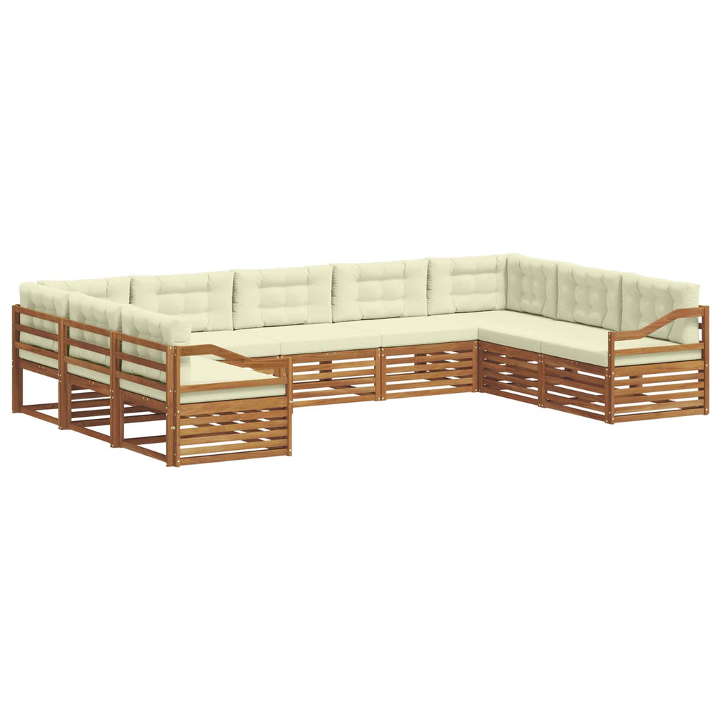 vidaXL Zestaw sof na zewnątrz z poduszką 9 pcs Naturalny i Kremowy