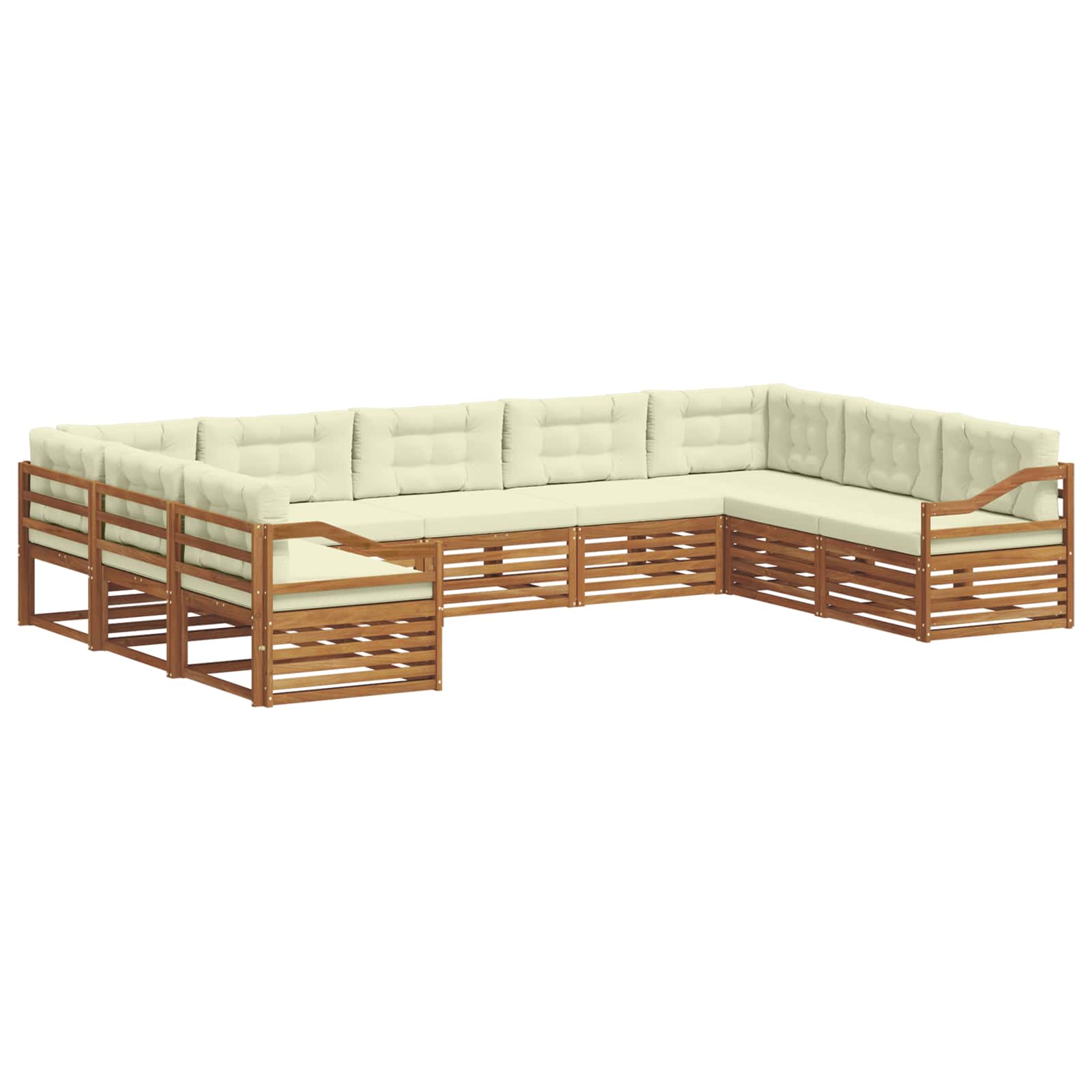 vidaXL Zestaw sof na zewnątrz z poduszką 9 pcs Naturalny i Kremowy