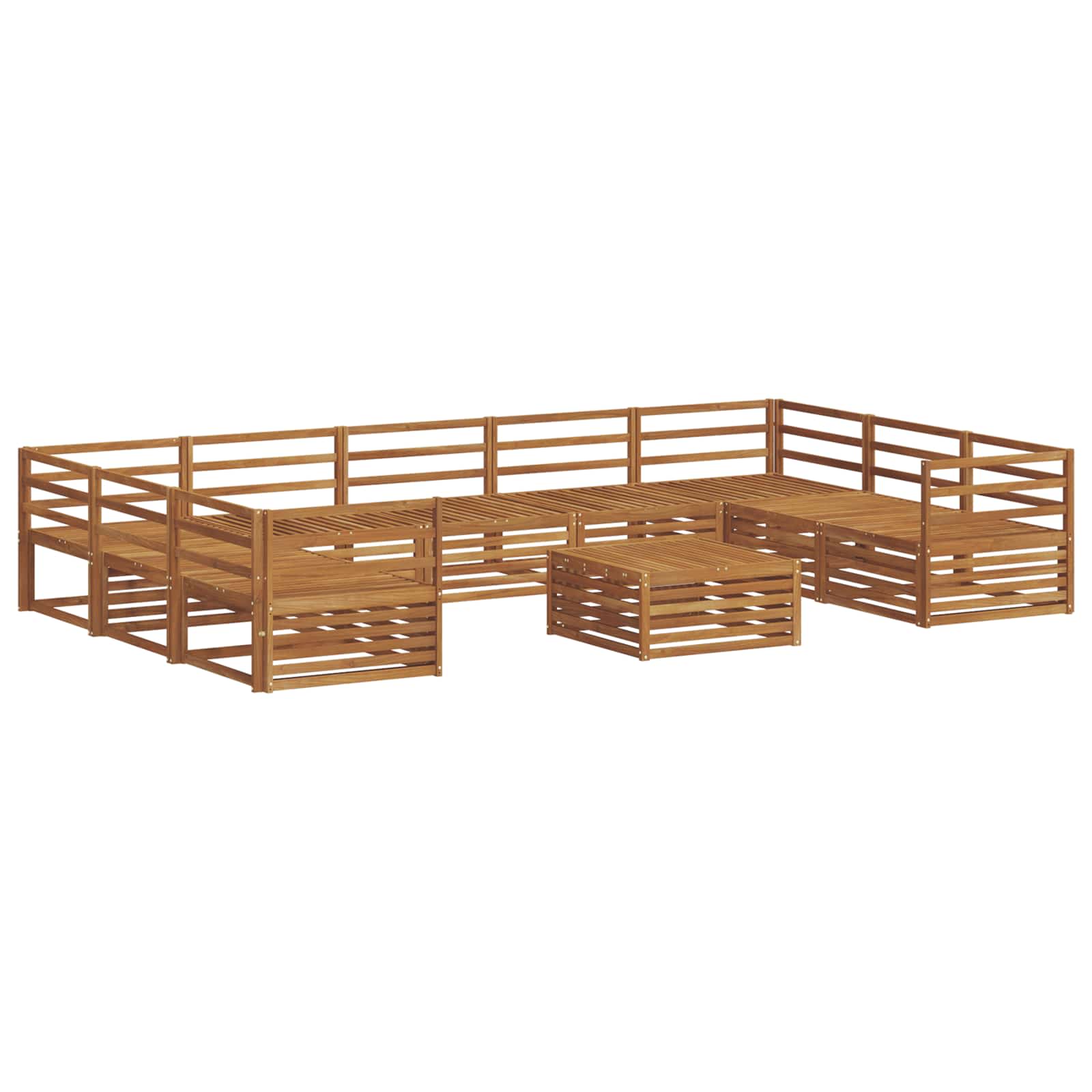 vidaXL Zestaw sof na zewnątrz 10 pcs Naturalny Lite Drewno Akacji