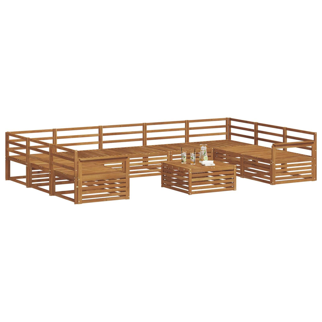 vidaXL Zestaw sof na zewnątrz 10 pcs Naturalny Lite Drewno Akacji