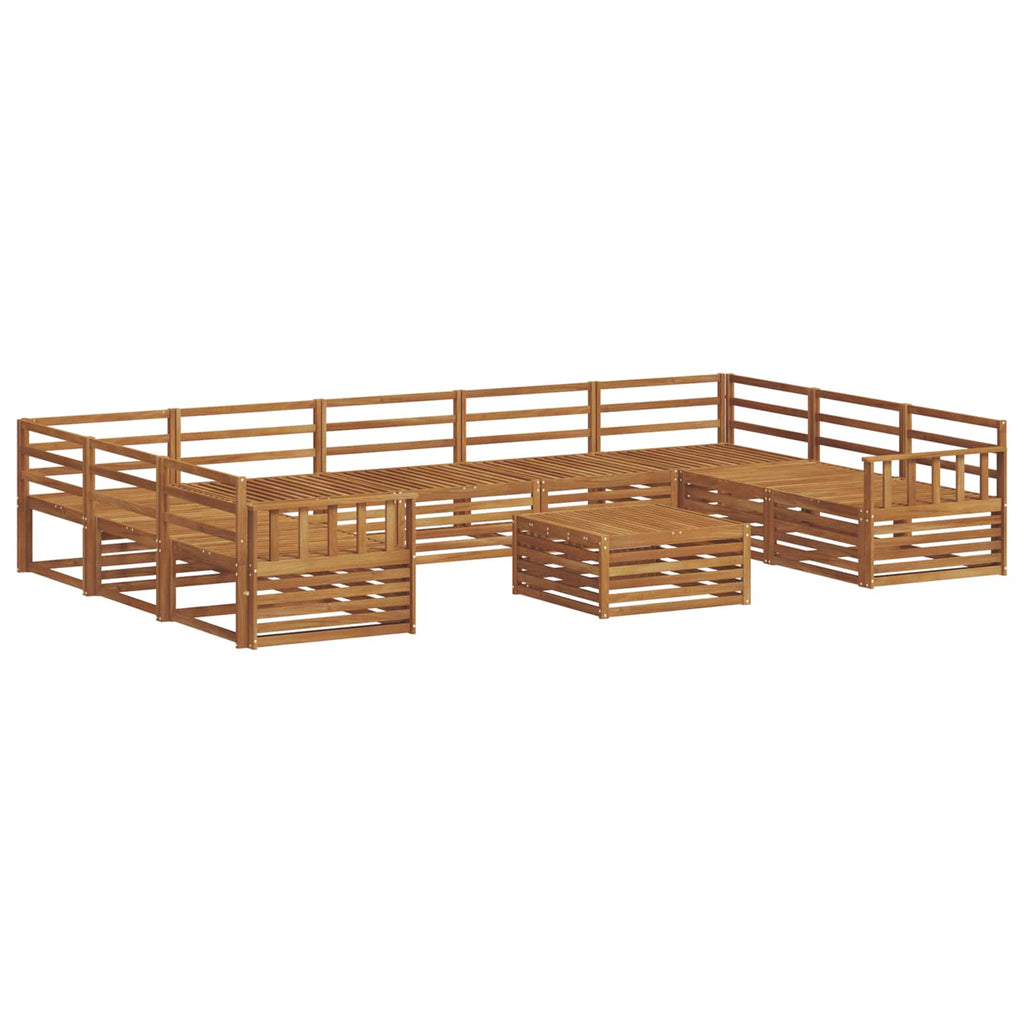 vidaXL Zestaw sof na zewnątrz 10 pcs Naturalny Lite Drewno Akacji