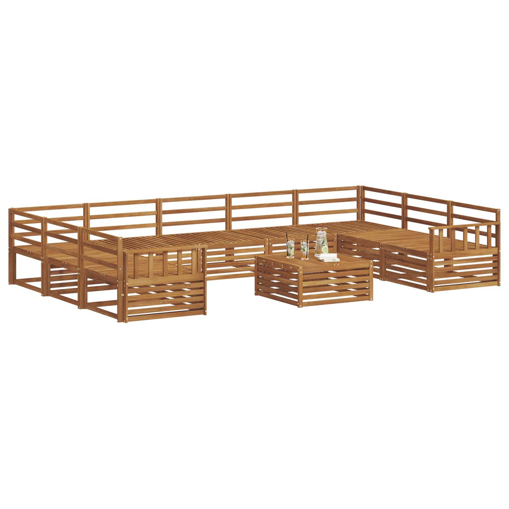 vidaXL Zestaw sof na zewnątrz 10 pcs Naturalny Lite Drewno Akacji