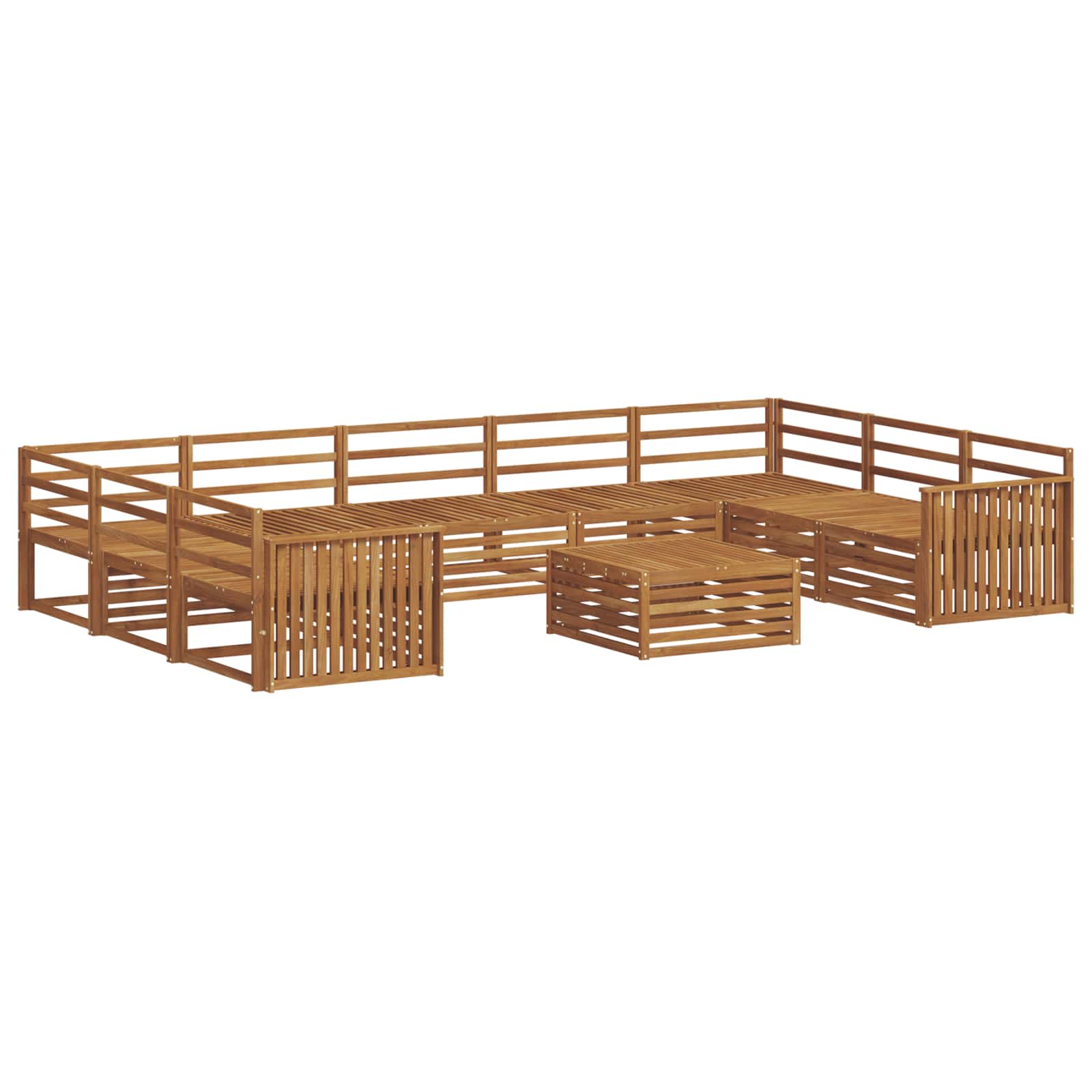 vidaXL Zestaw sof na zewnątrz 10 pcs Naturalny Lite Drewno Akacji