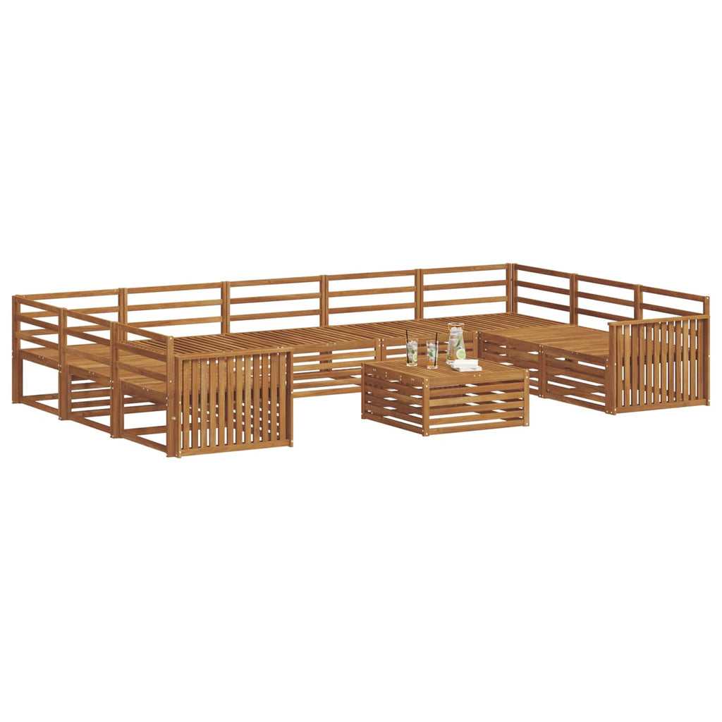 vidaXL Zestaw sof na zewnątrz 10 pcs Naturalny Lite Drewno Akacji