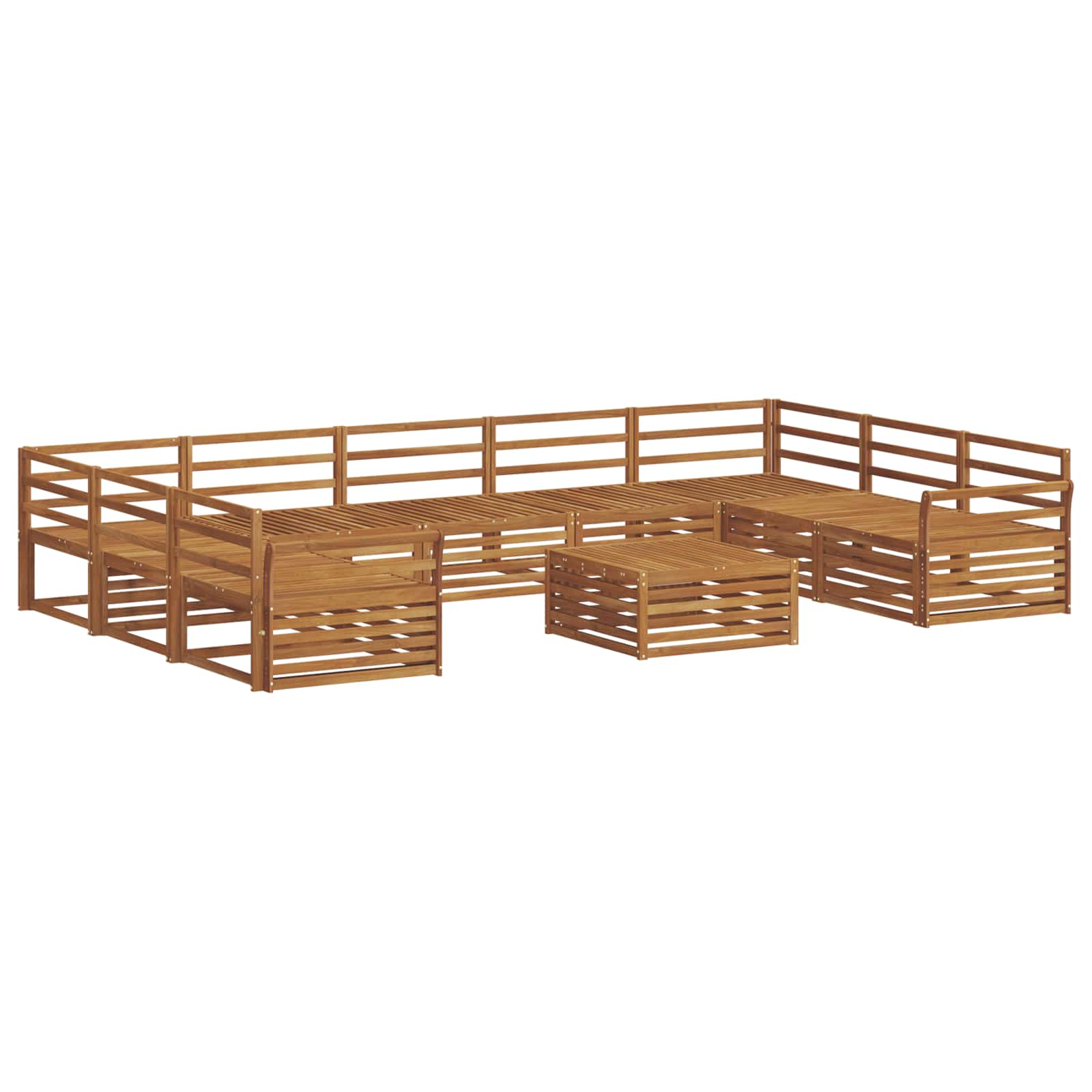 vidaXL Zestaw sof na zewnątrz 10 pcs Naturalny Lite Drewno Akacji