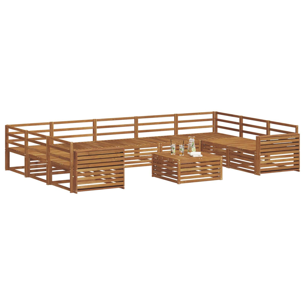 vidaXL Zestaw sof na zewnątrz 10 pcs Naturalny Lite Drewno Akacji