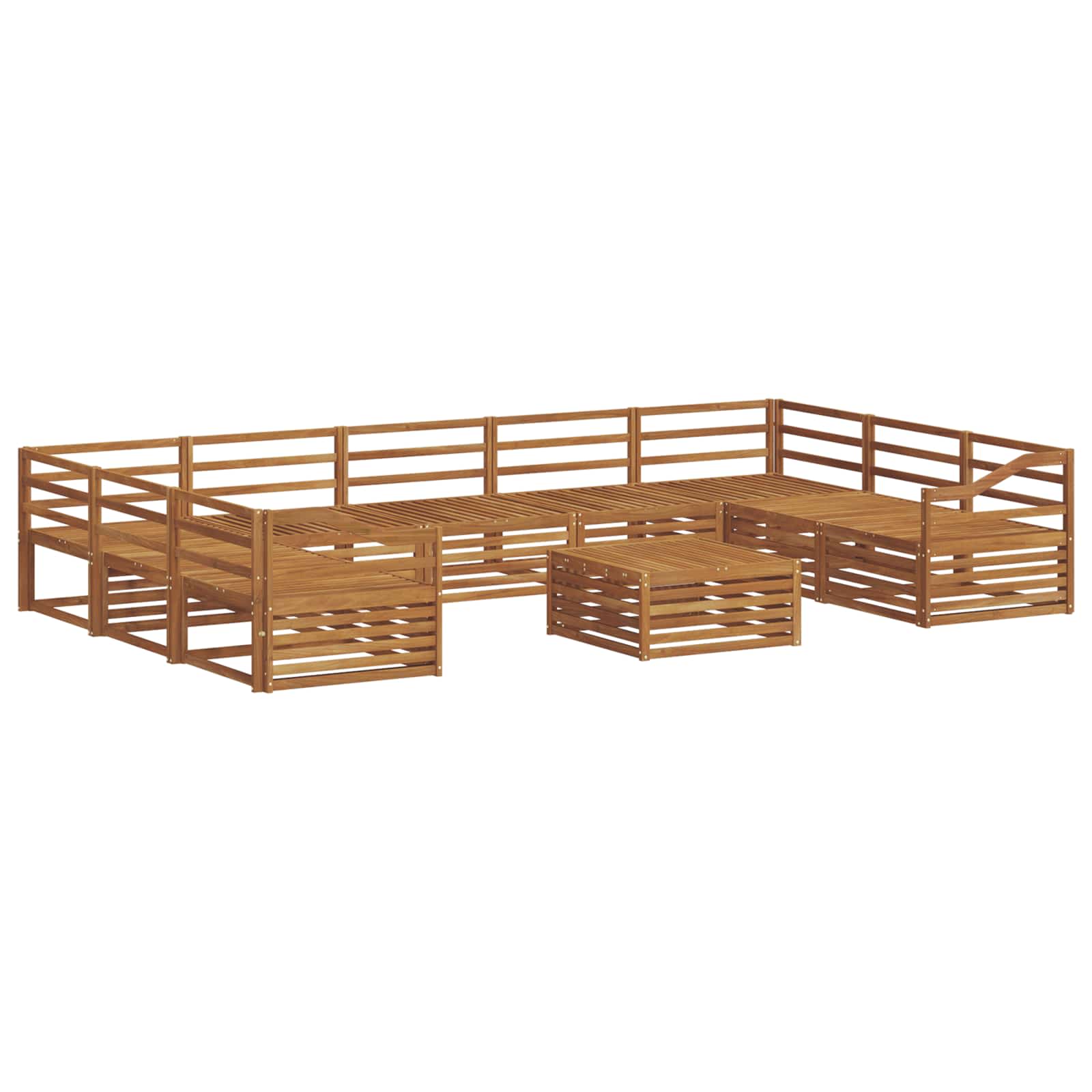 vidaXL Zestaw sof na zewnątrz 10 pcs Naturalny Lite Drewno Akacji