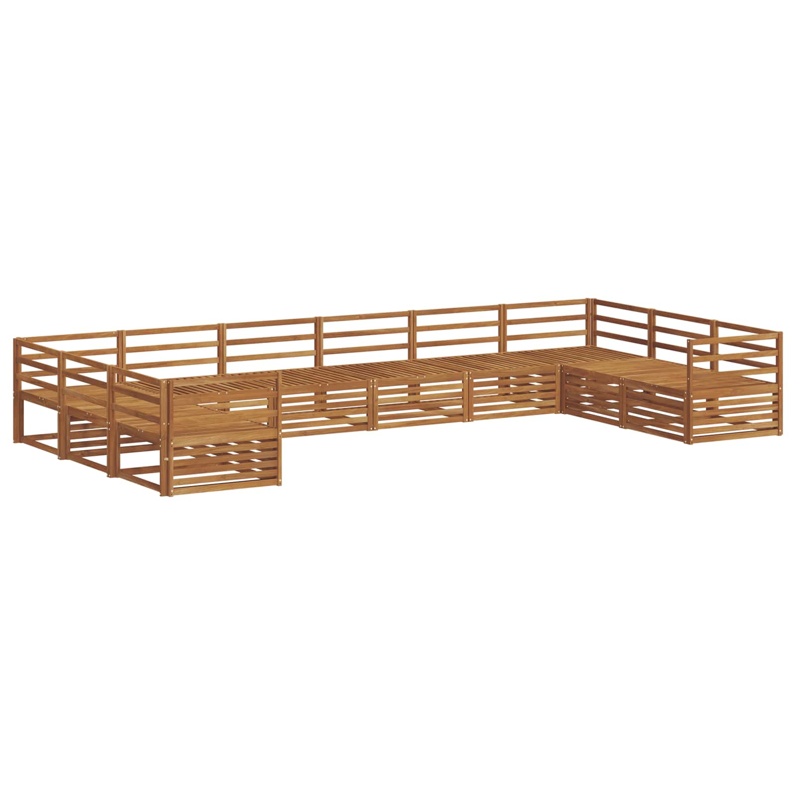 vidaXL Zestawy sof 10 pcs Naturalny Lite Drewno Akacji