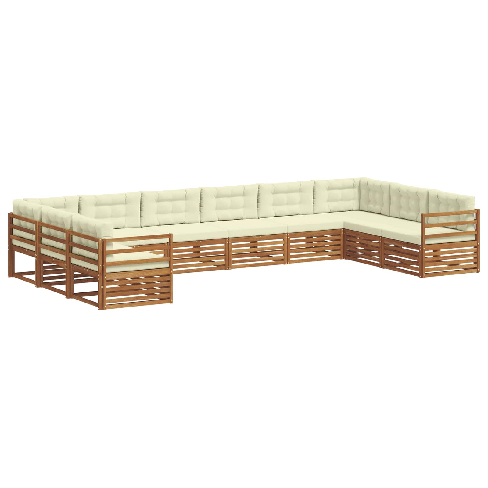 vidaXL Zestawy sof 3 pcs Naturalny i Kremowy Lite Drewno Akacji