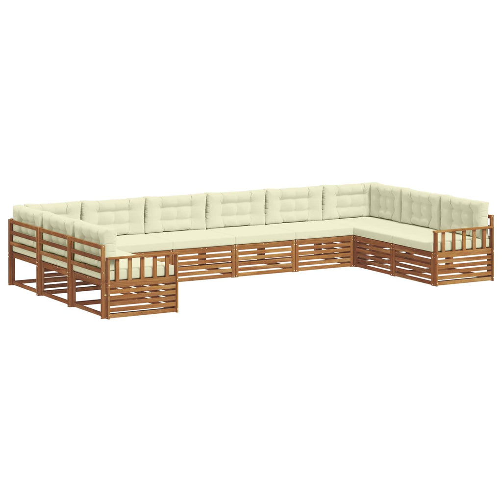 vidaXL Zestawy sof 6 pcs Naturalny i Kremowy Lite Drewno Akacji