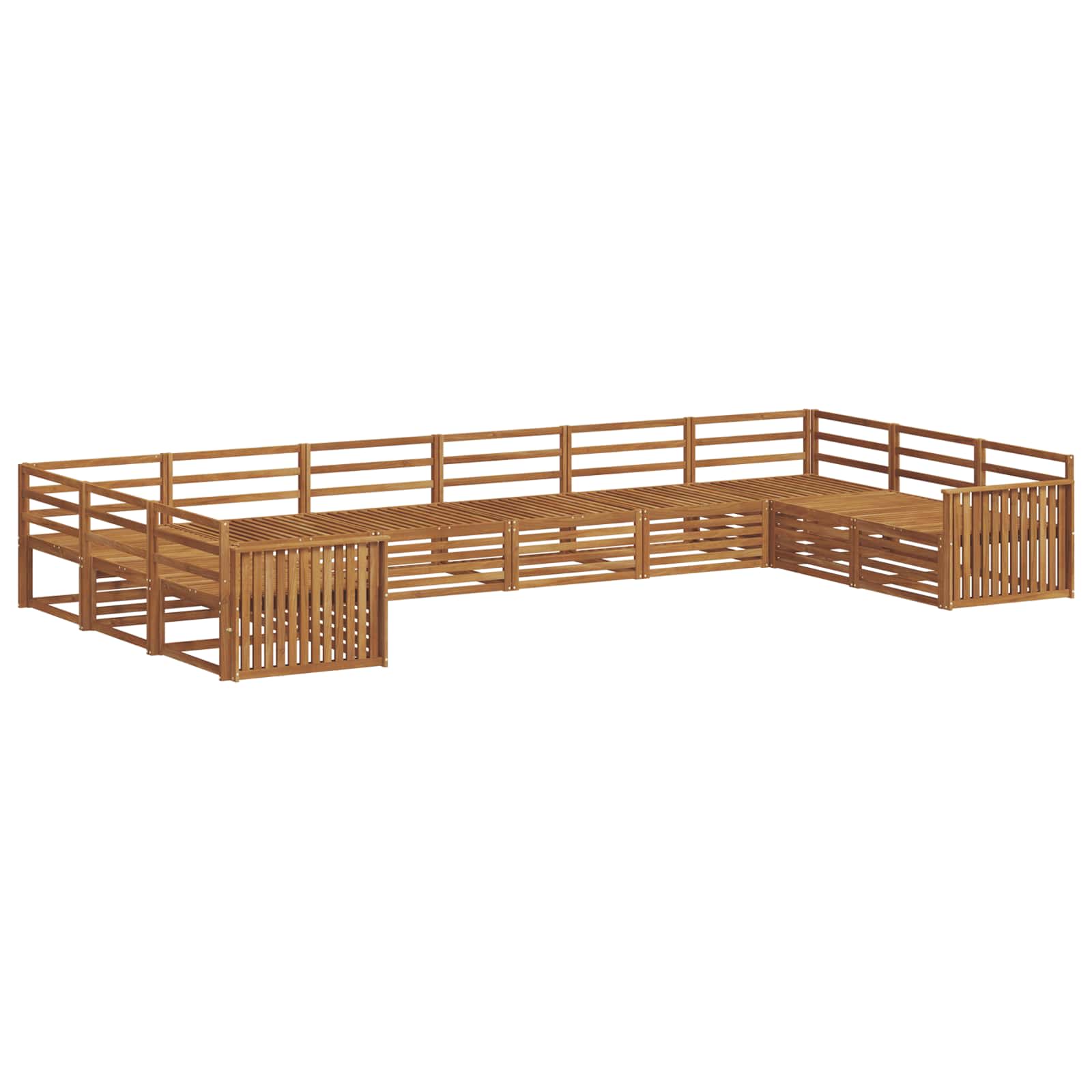 vidaXL Zestawy sof 10 pcs Naturalny Lite Drewno Akacji
