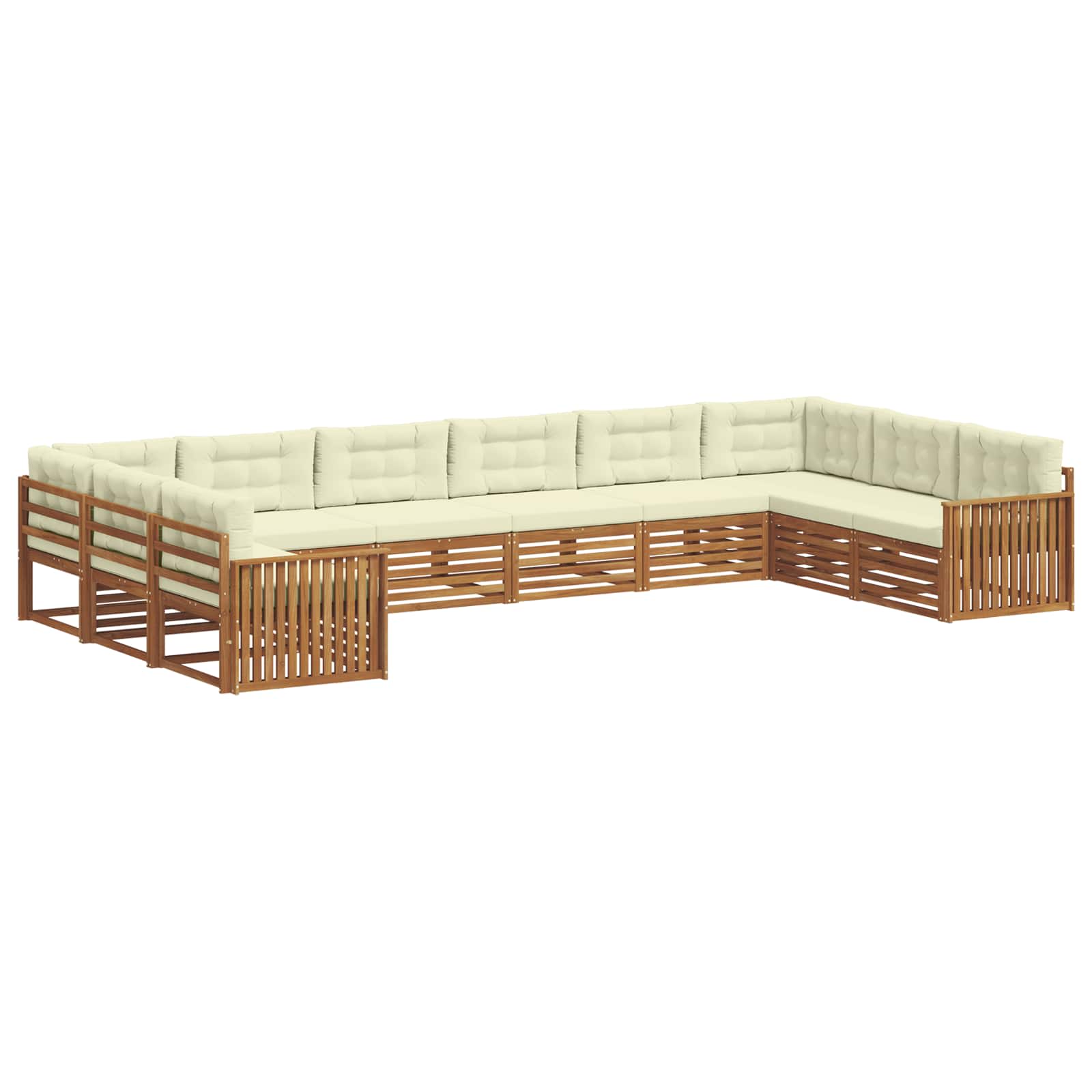 vidaXL Zestawy sof 6 pcs Naturalny i Kremowy Lite Drewno Akacji