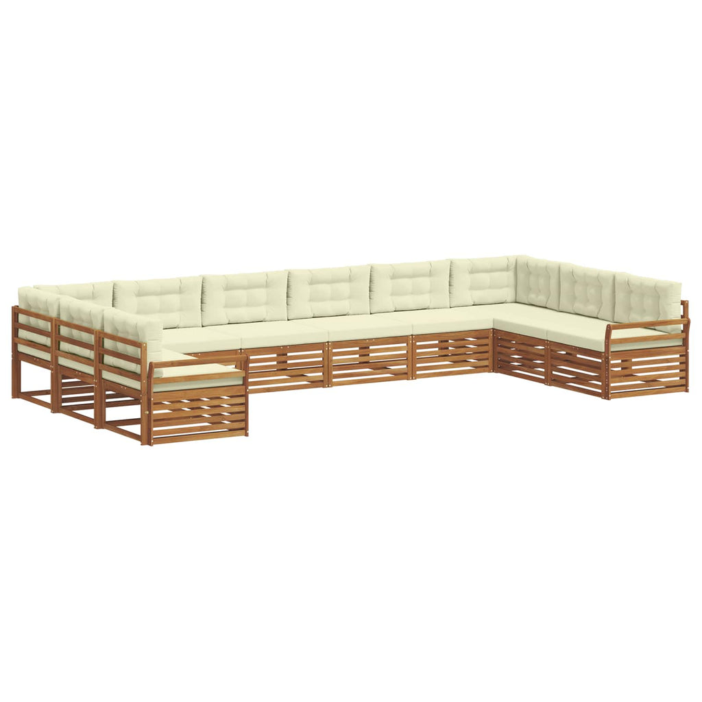vidaXL Zestawy sof 6 pcs Naturalny i Kremowy Lite Drewno Akacji