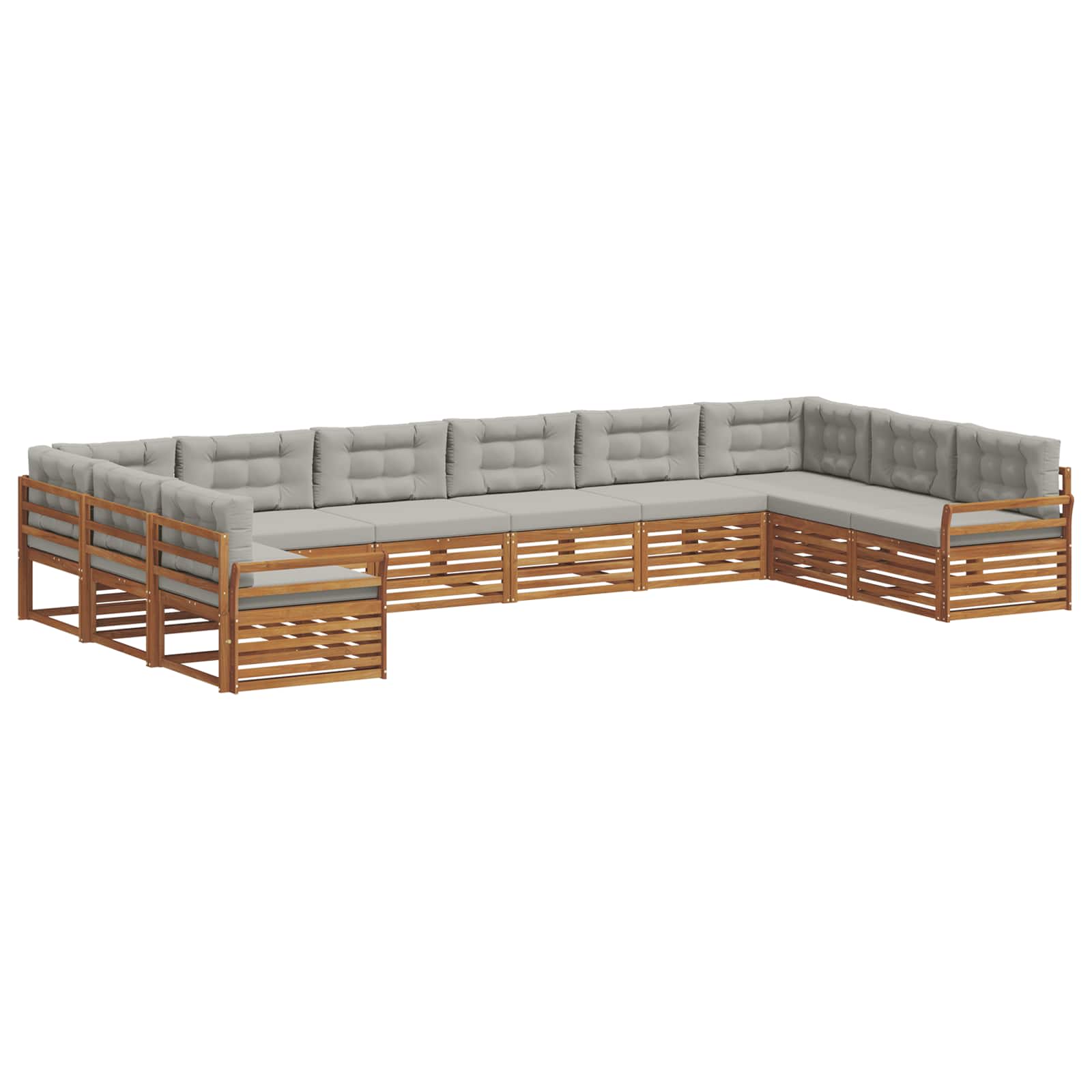 vidaXL Zestawy sof 7 pcs Naturalny i Jasny Szary Lite Drewno Akacji
