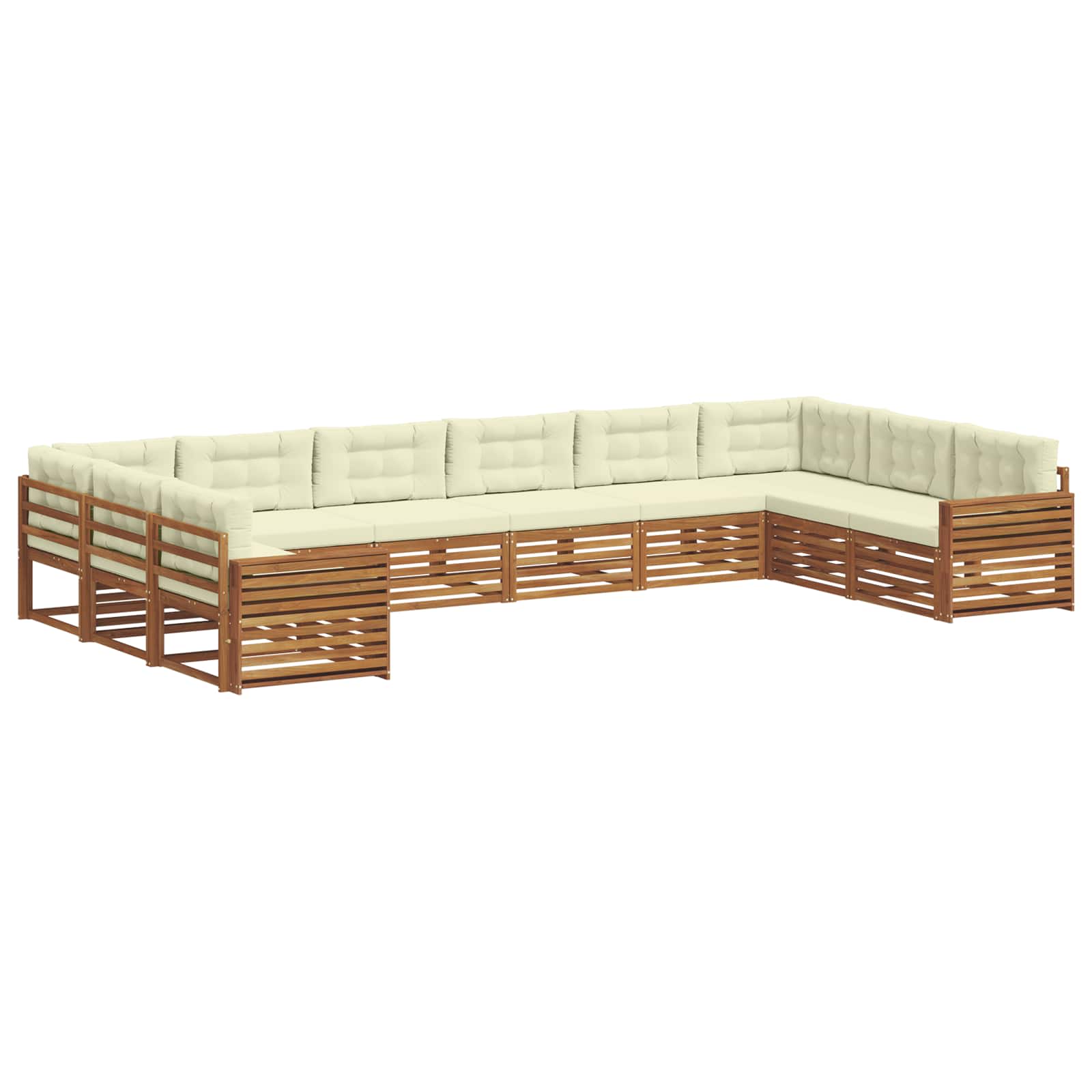 vidaXL Zestawy sof 8 pcs Naturalny i Kremowy Lite Drewno Akacji