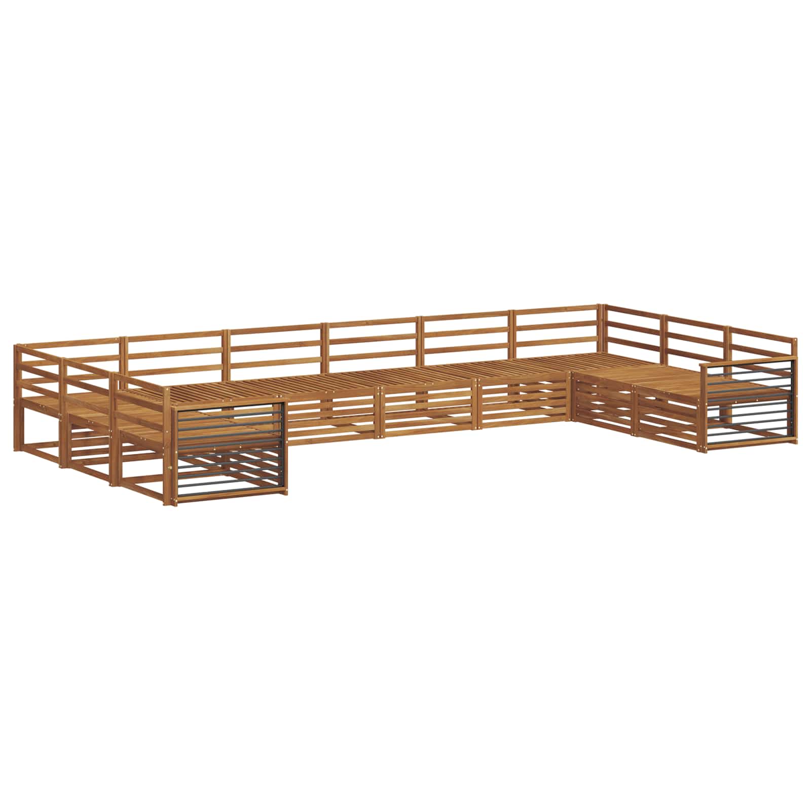 vidaXL Zestawy sof 10 pcs Naturalny Lite Drewno Akacji
