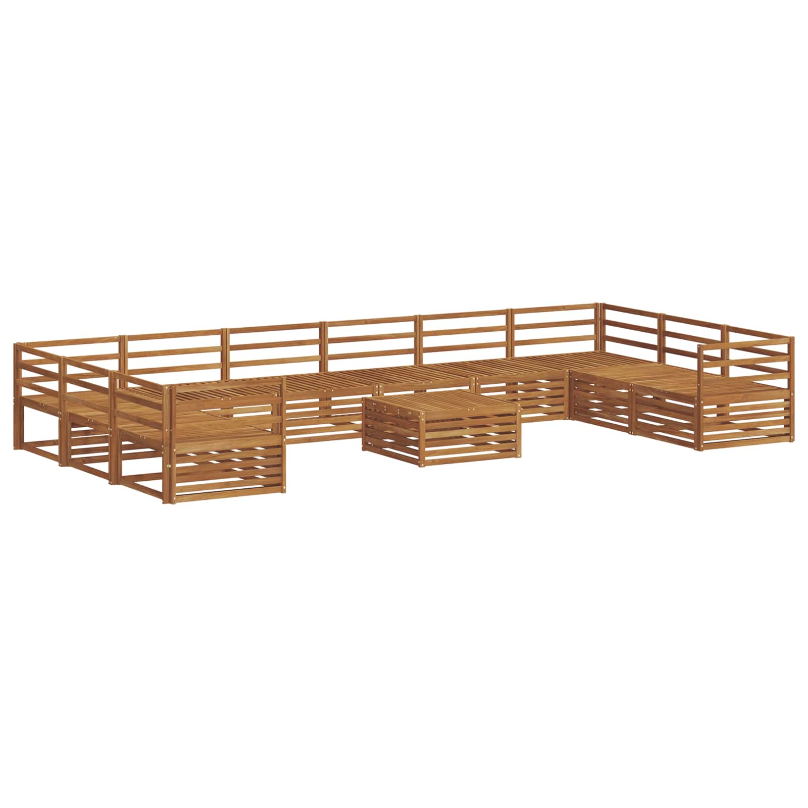 vidaXL Zestawy sof 11 pcs Naturalny Lite Drewno Akacji
