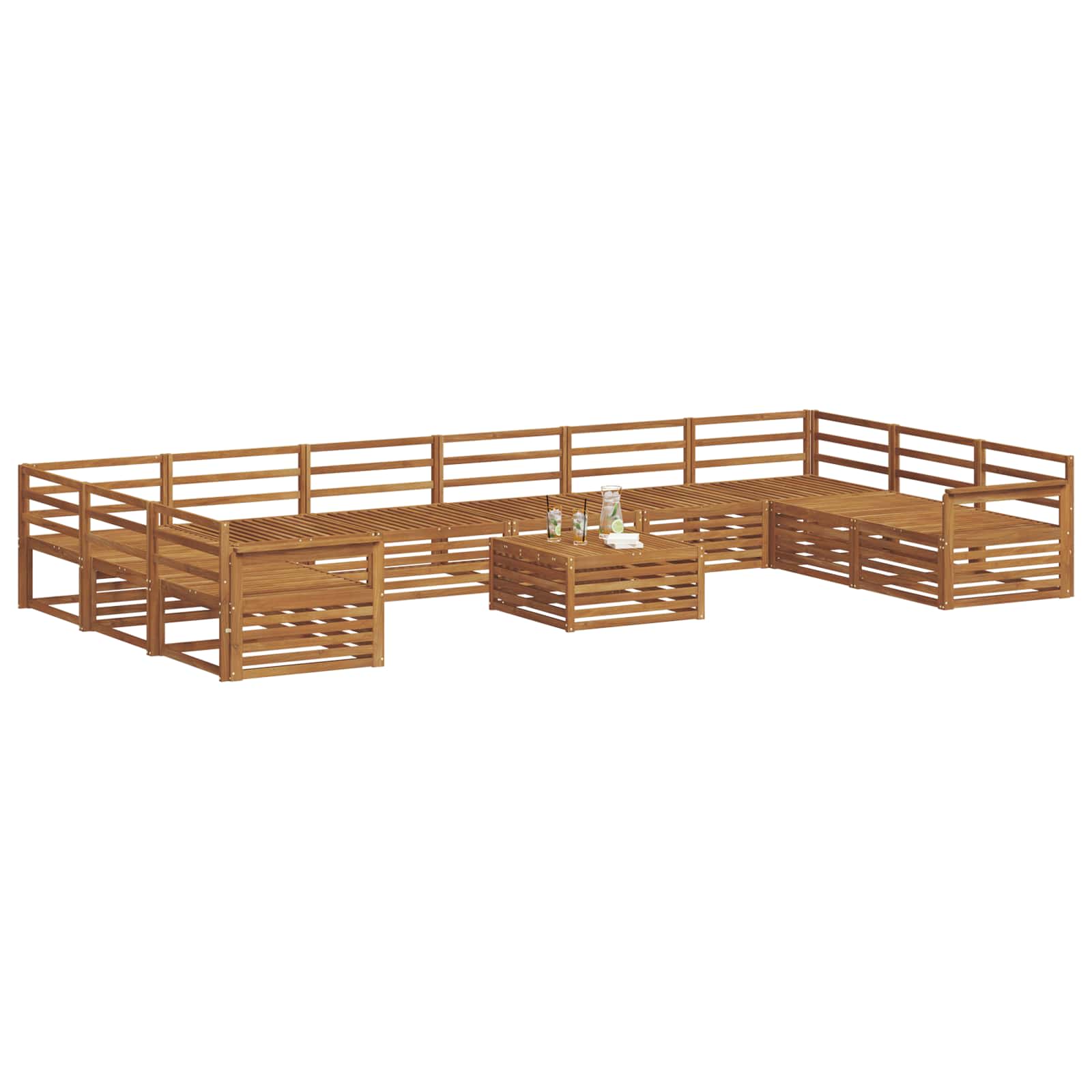 vidaXL Zestawy sof 11 pcs Naturalny Lite Drewno Akacji