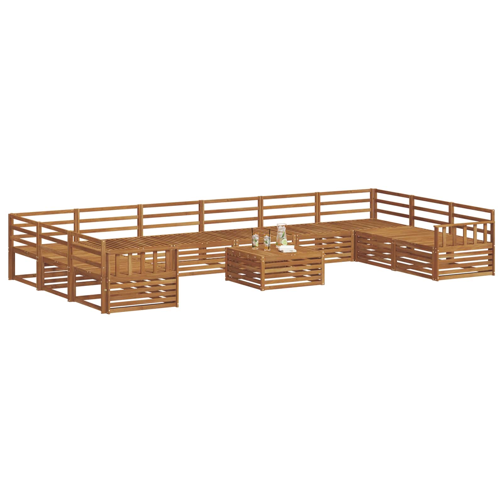 vidaXL Zestawy sof 11 pcs Naturalny Lite Drewno Akacji