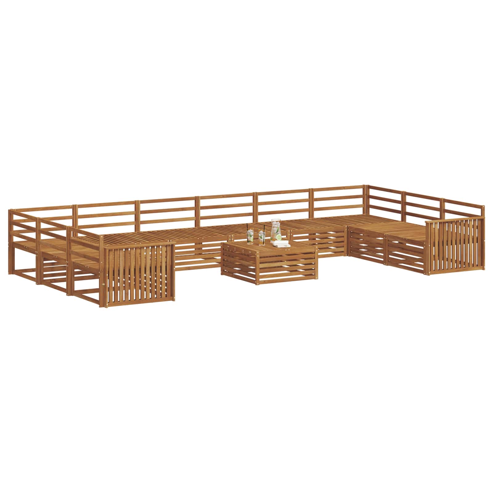 vidaXL Zestawy sof 11 pcs Naturalny Lite Drewno Akacji
