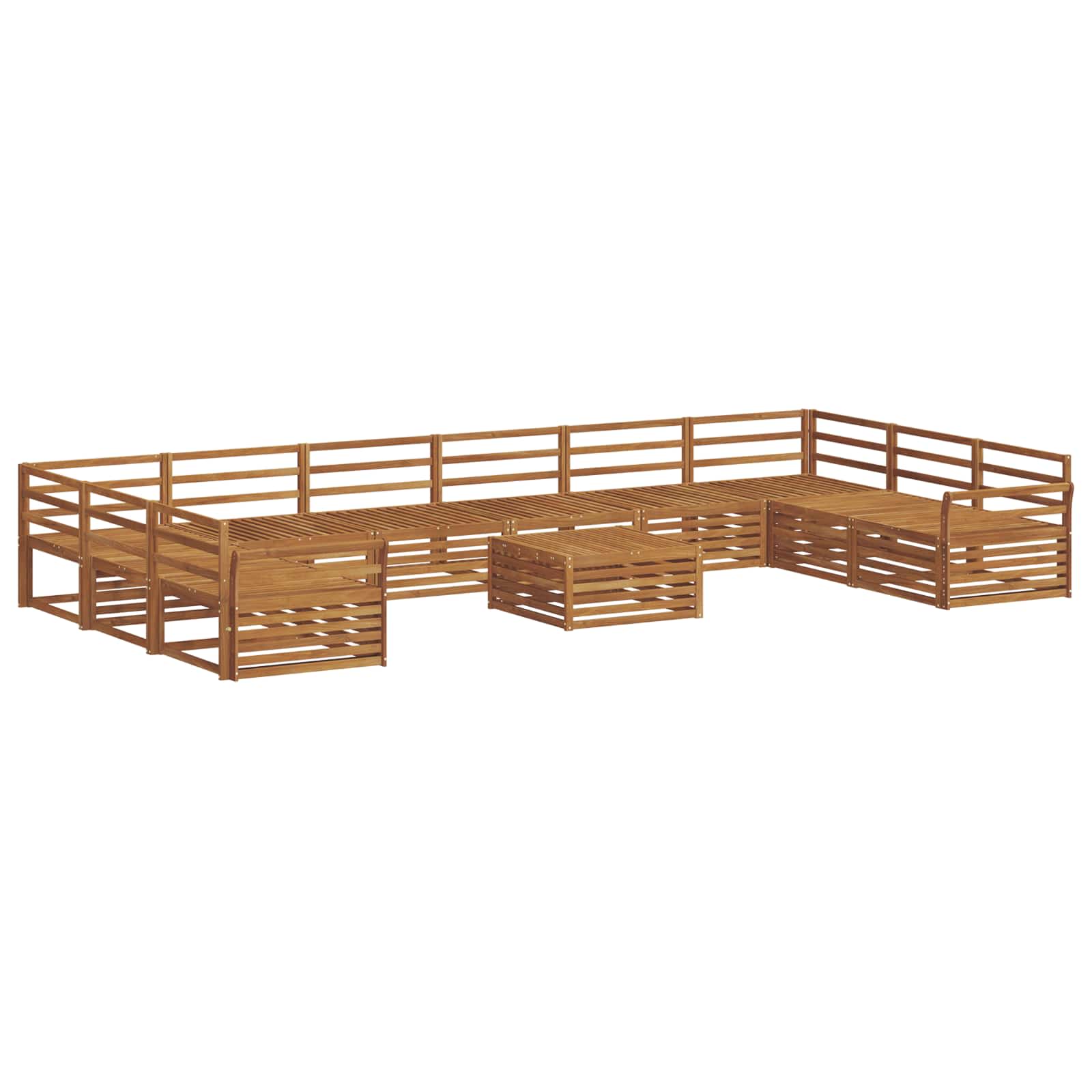 vidaXL Zestawy sof 11 pcs Naturalny Lite Drewno Akacji