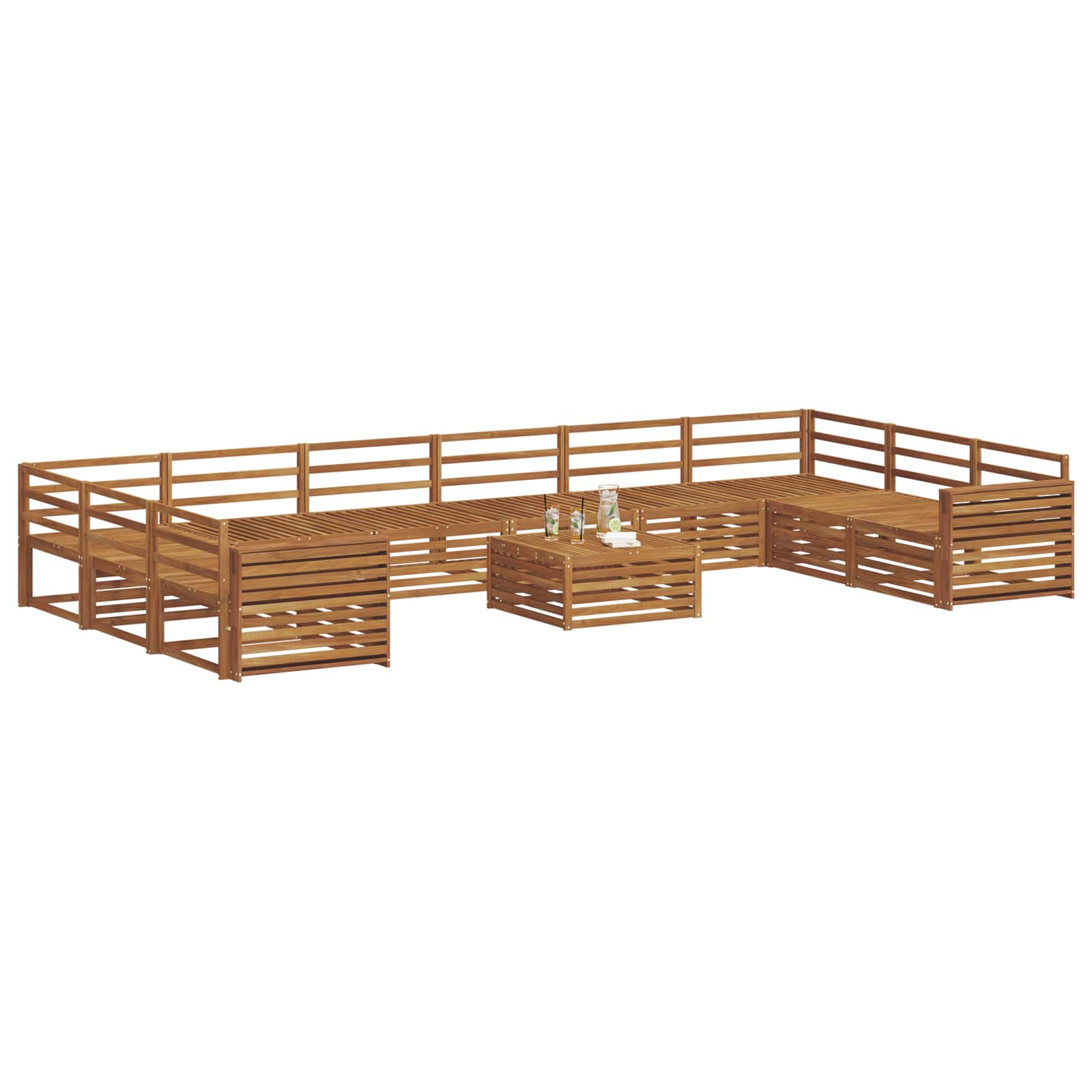 vidaXL Zestawy sof 11 pcs Naturalny Lite Drewno Akacji
