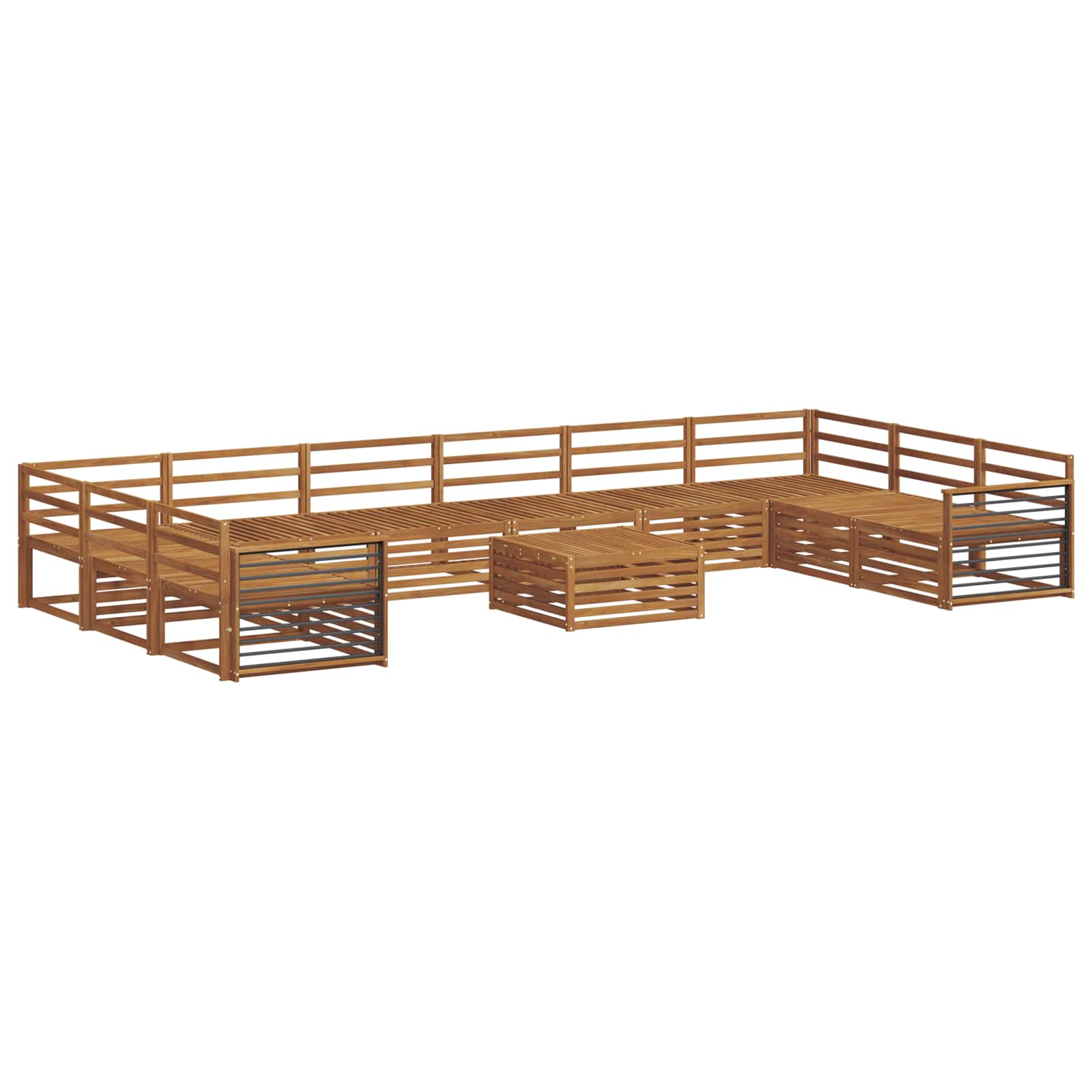 vidaXL Zestawy sof 11 pcs Naturalny Lite Drewno Akacji