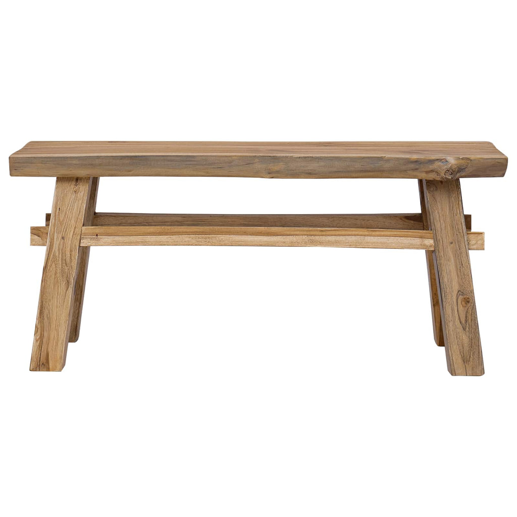 vidaXL ławka Naturalny 100 x 29 x 43,5 cm Lite drewno teakowe