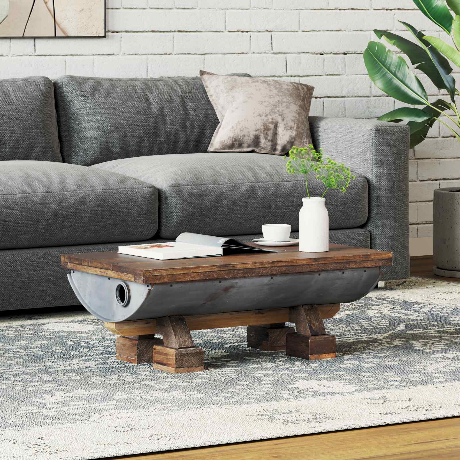 vidaXL Stolik kawowy Naturalny 90 x 50 x 35 cm drewno