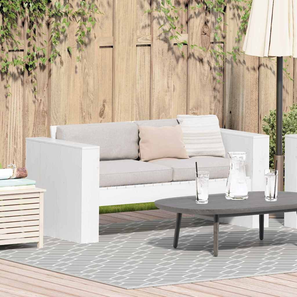 vidaXL Sofa Ogrodowa Biały 134 x 60 x 62 cm Lite drewno sosnowe