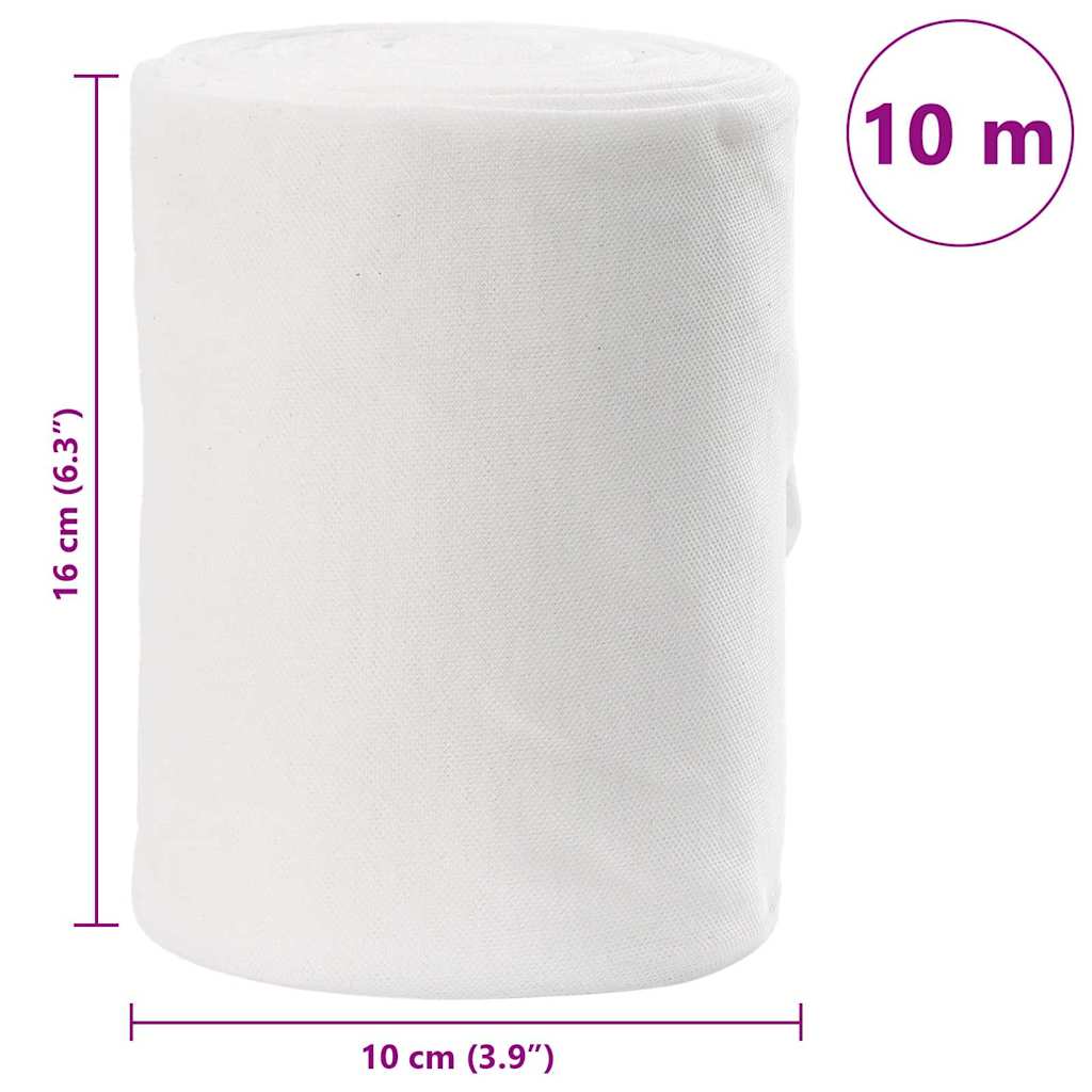 vidaXL Rura odpływowa Biały 16 x 1000 cm tkanina