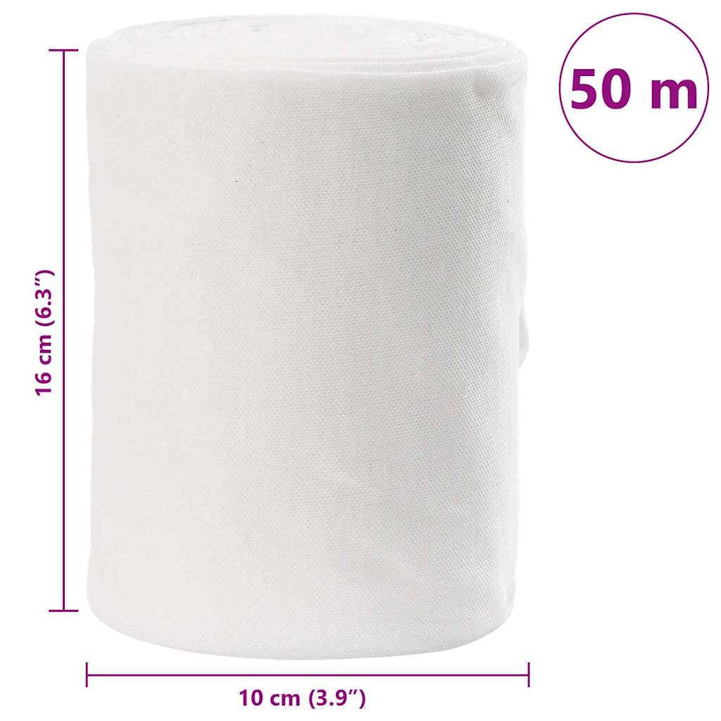 vidaXL Rura odpływowa Biały 16 x 5000 cm tkanina