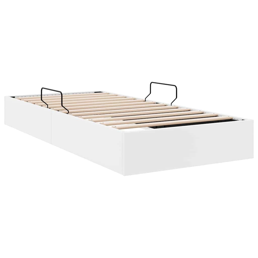 vidaXL Łóżko z miejscem do przechowywania Biały 100 x 203 cm ekoskóra