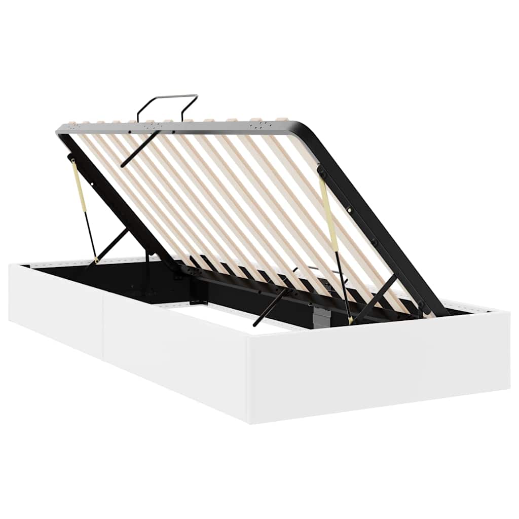 vidaXL Łóżko z miejscem do przechowywania Biały 100 x 203 cm ekoskóra