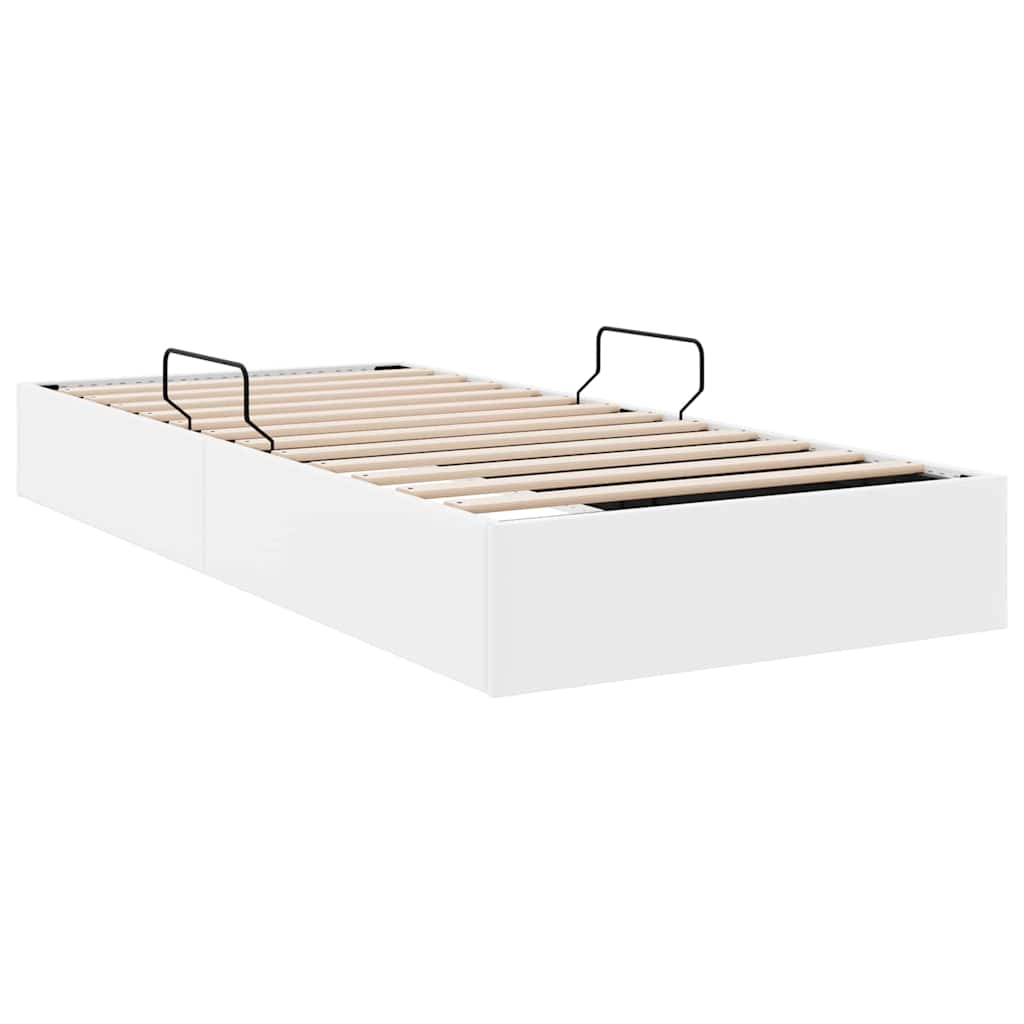 vidaXL Łóżko z miejscem do przechowywania Biały 100 x 203 cm ekoskóra