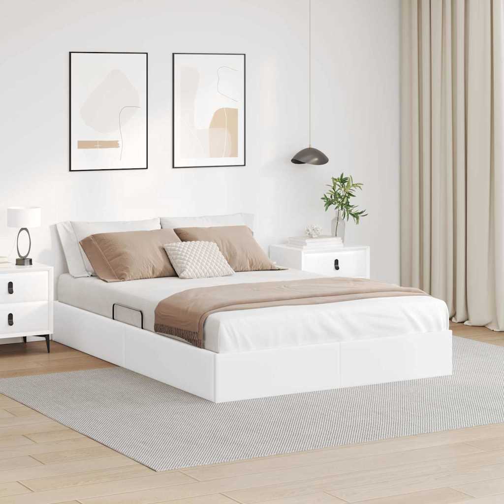 vidaXL Łóżko z miejscem do przechowywania Czysta Biała 153 x 203 cm