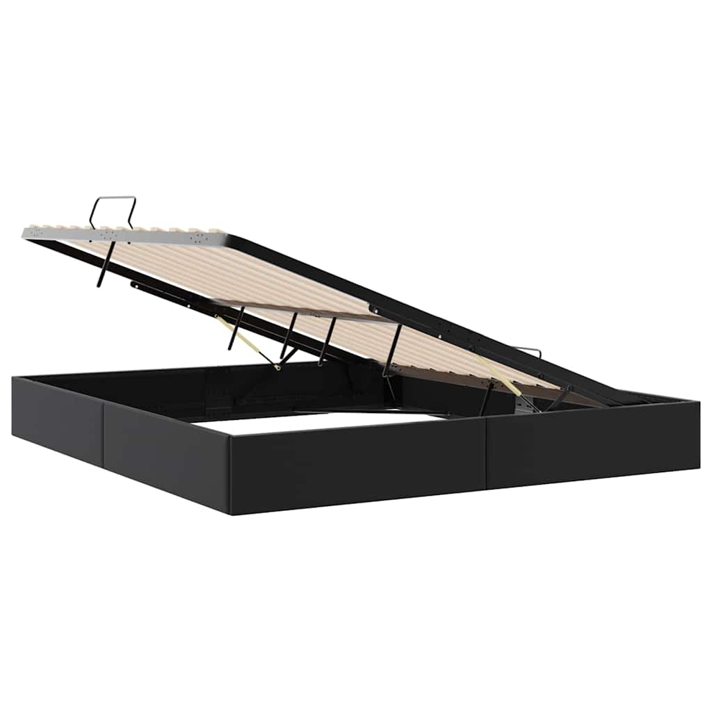vidaXL Łóżko z miejscem do przechowywania Czarny 183 x 213 cm ekoskóra