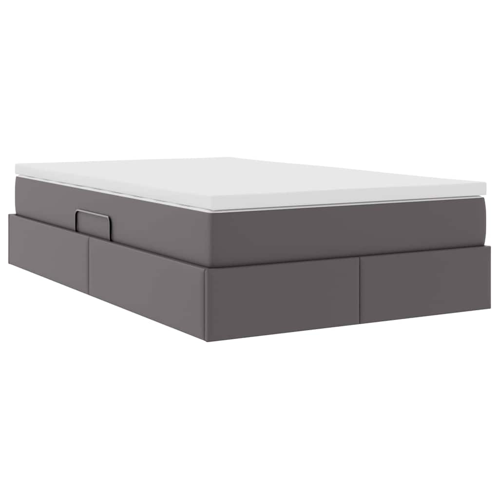vidaXL Łóżko z miejscem na przechowywanie i materacem Szary