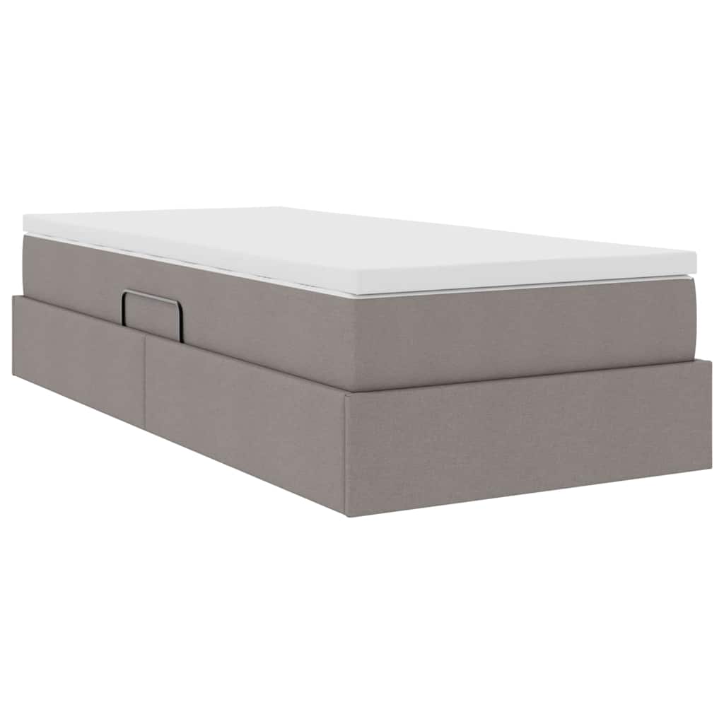 vidaXL Łóżko z miejscem na przechowywanie i materacem Ciemnoszary