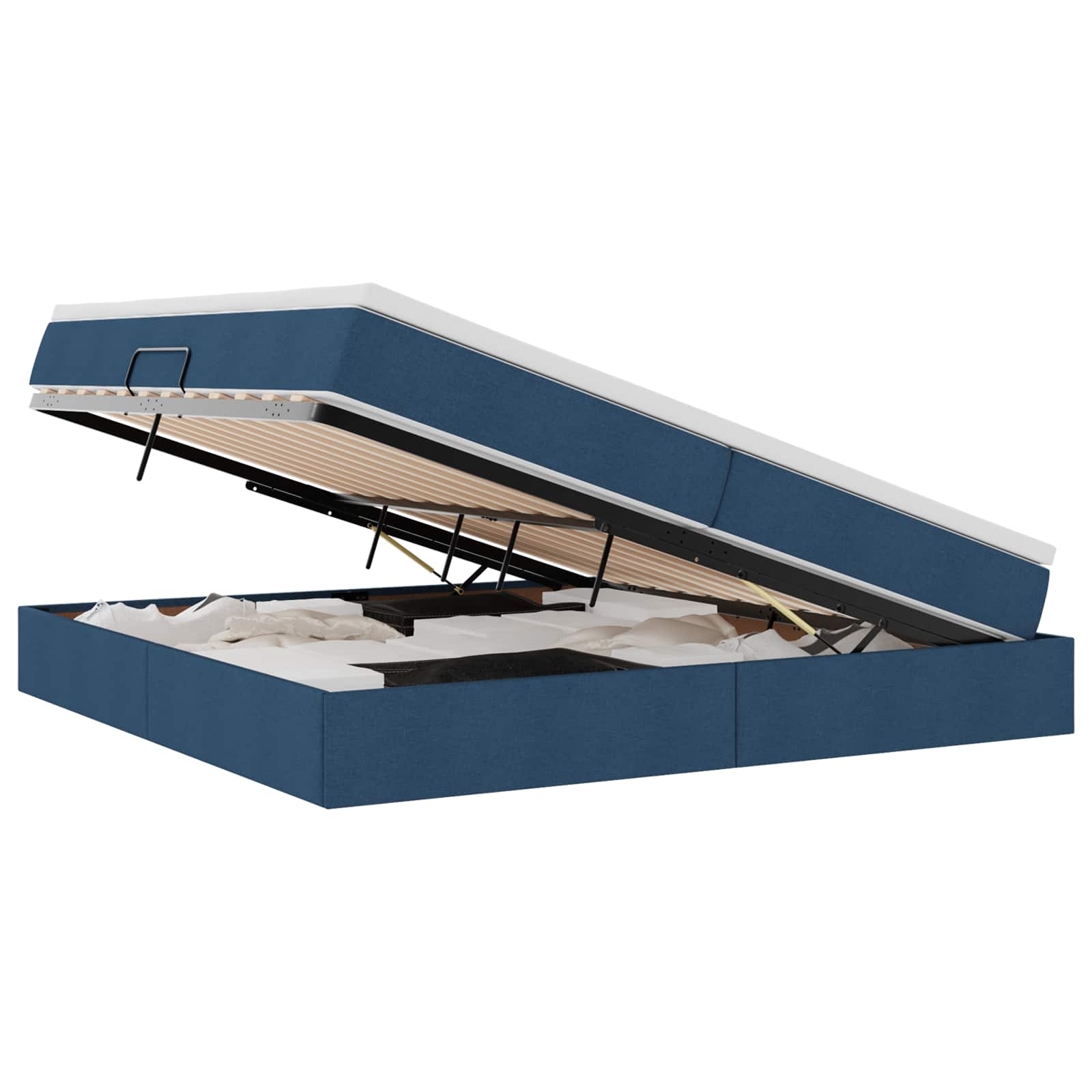 vidaXL Łóżko z miejscem na przechowywanie i materacem Niebieski
